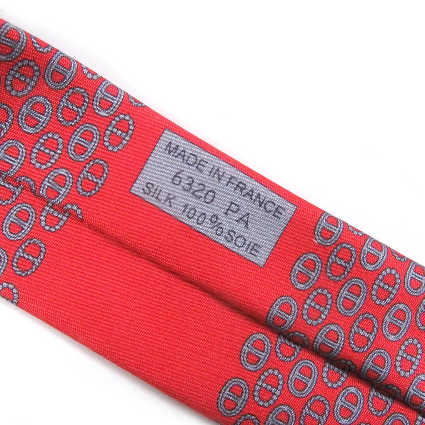 HERMES tie Main: 100% silk Rouge Gris mens Used