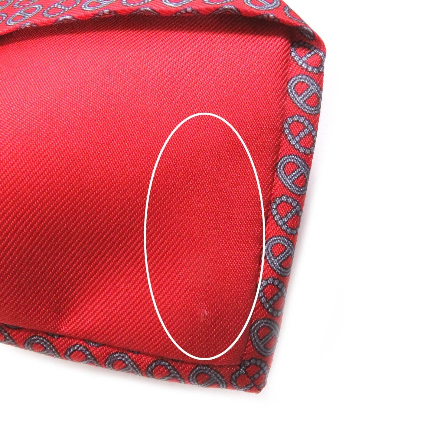 HERMES tie Main: 100% silk Rouge Gris mens Used