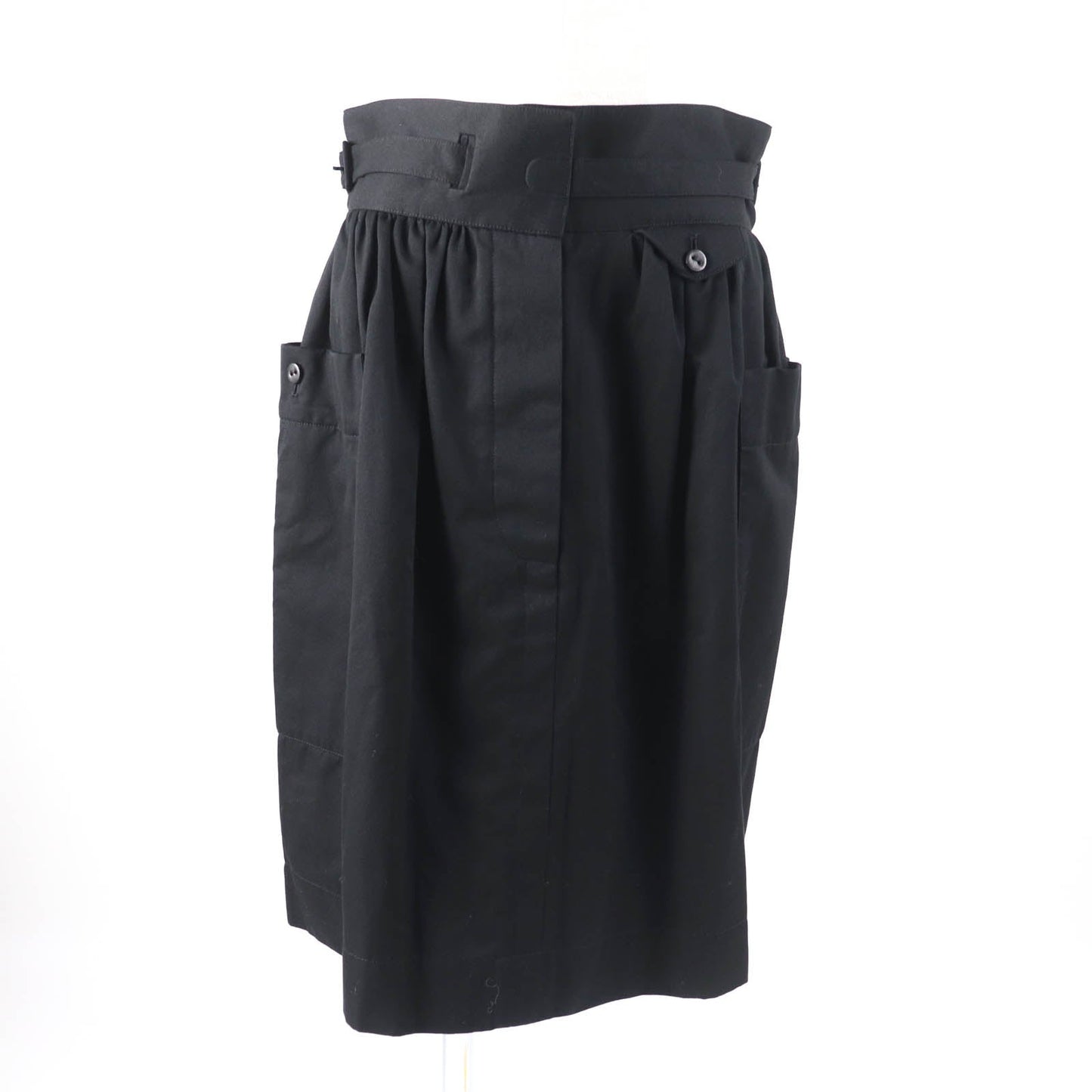 HERMES skirt Main: 100% cotton, some parts: sheep leather black Women 42 Used