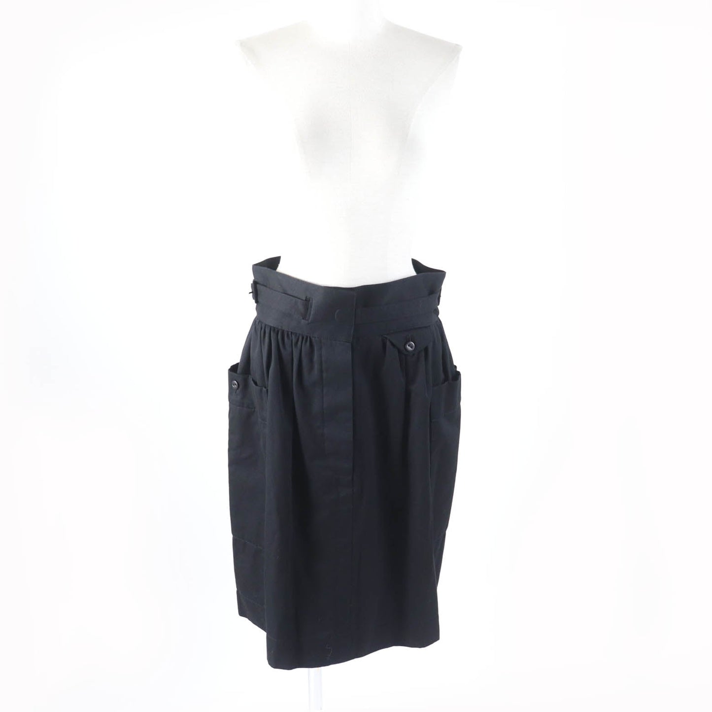 HERMES skirt Main: 100% cotton, some parts: sheep leather black Women 42 Used