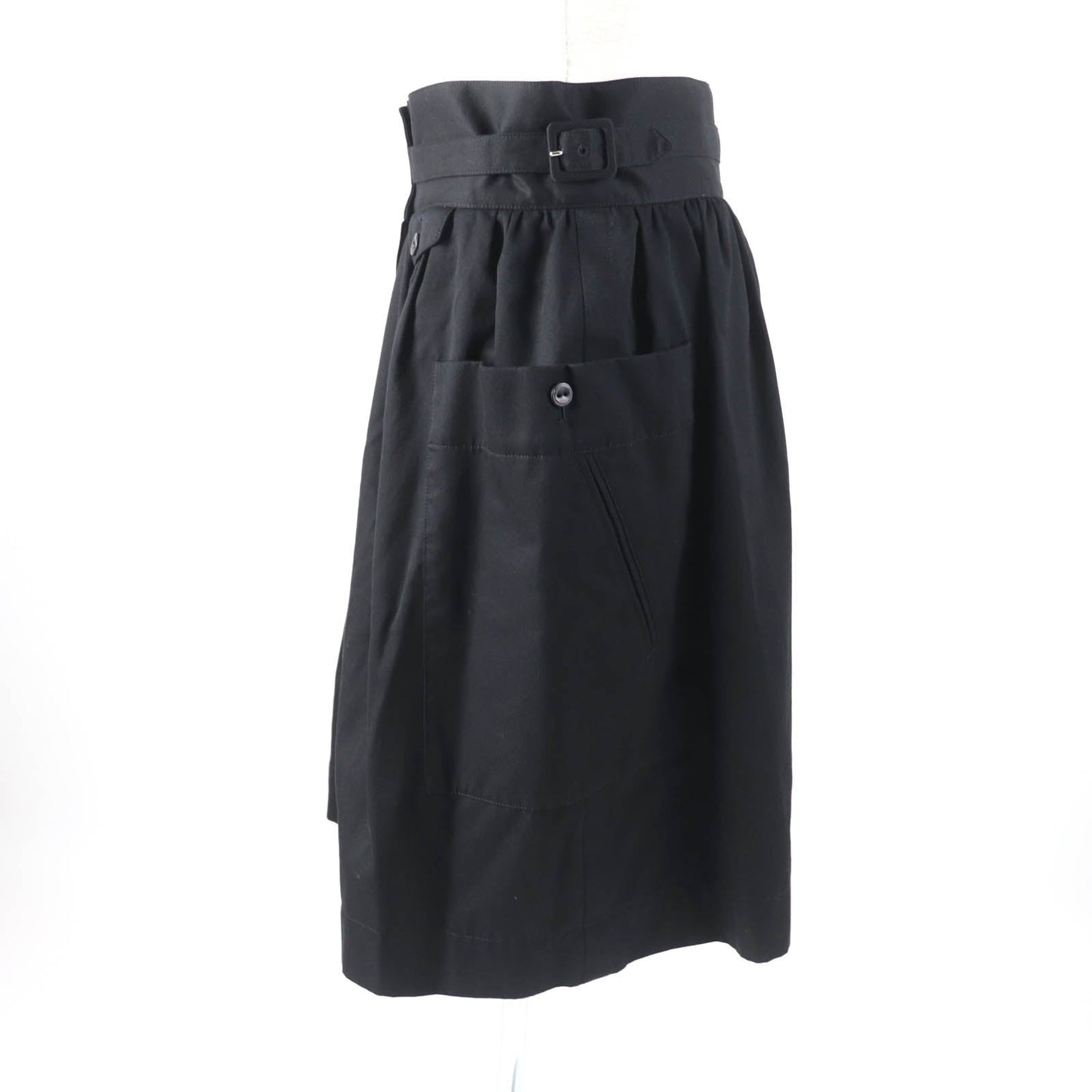 HERMES skirt Main: 100% cotton, some parts: sheep leather black Women 42 Used
