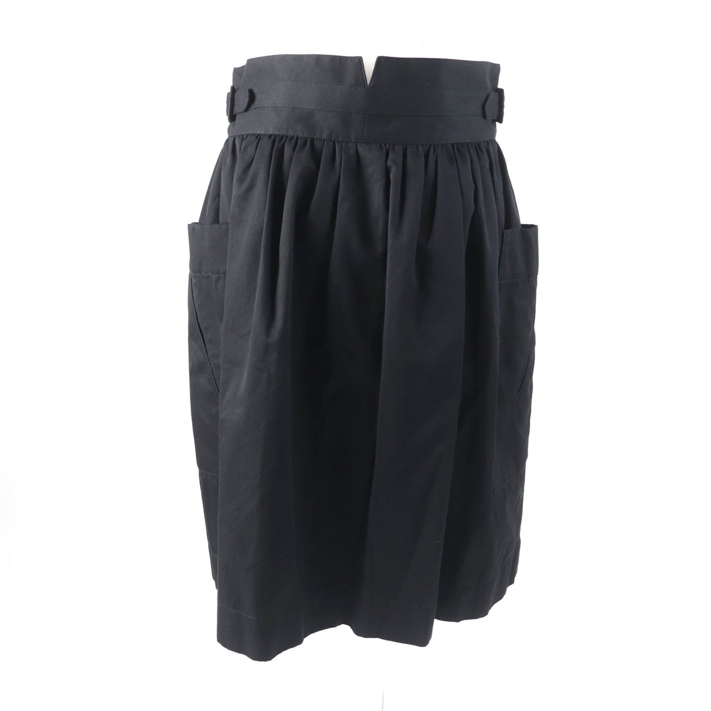 HERMES skirt Main: 100% cotton, some parts: sheep leather black Women 42 Used