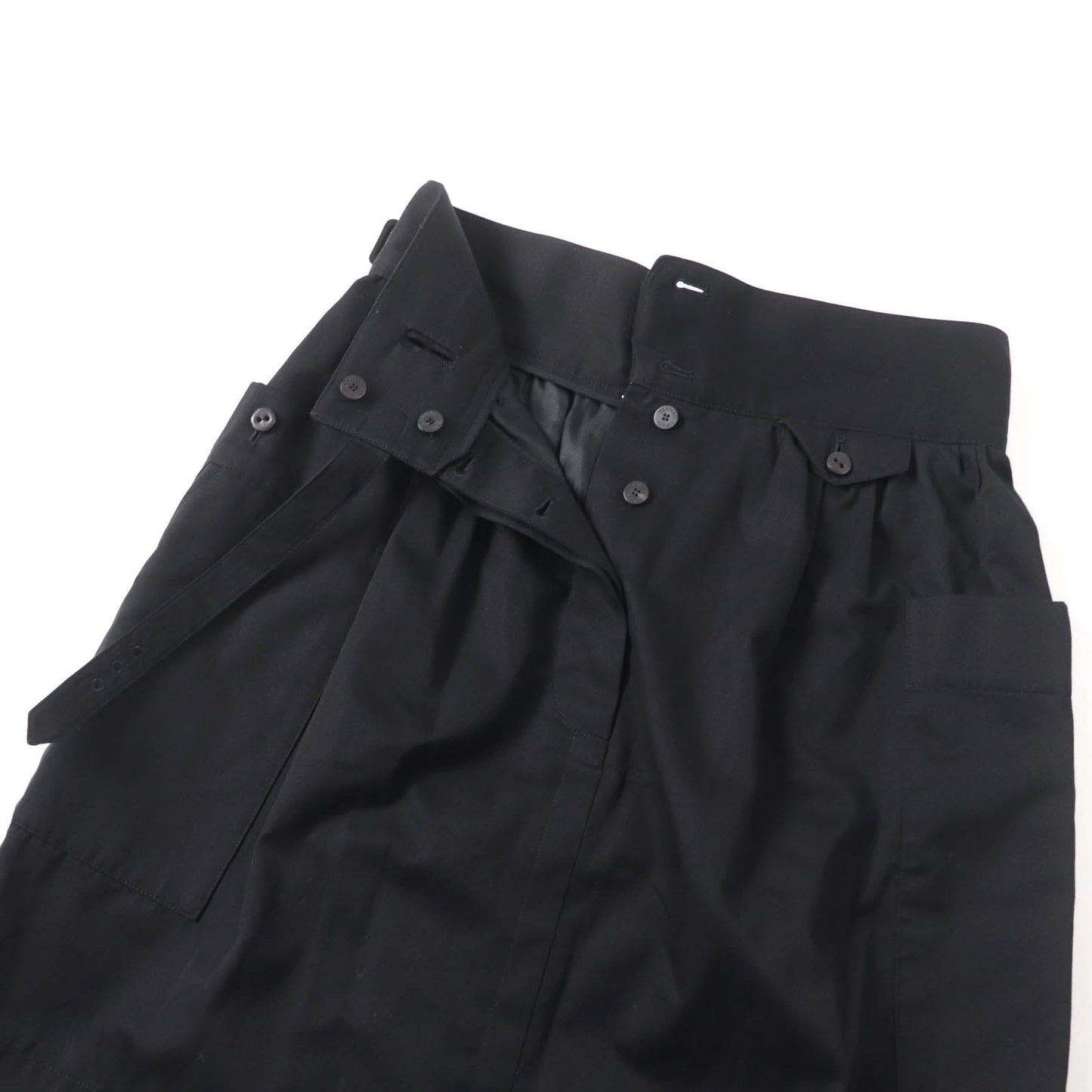 HERMES skirt Main: 100% cotton, some parts: sheep leather black Women 42 Used