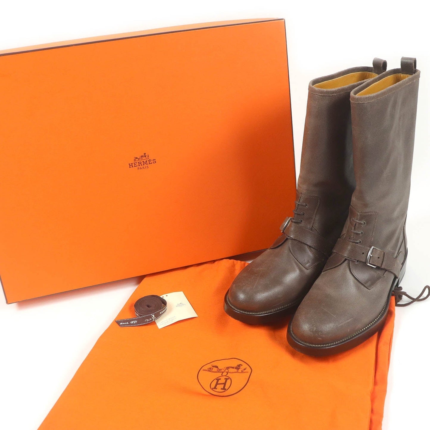 HERMES boots Main: Leather Brown mens 40 Used