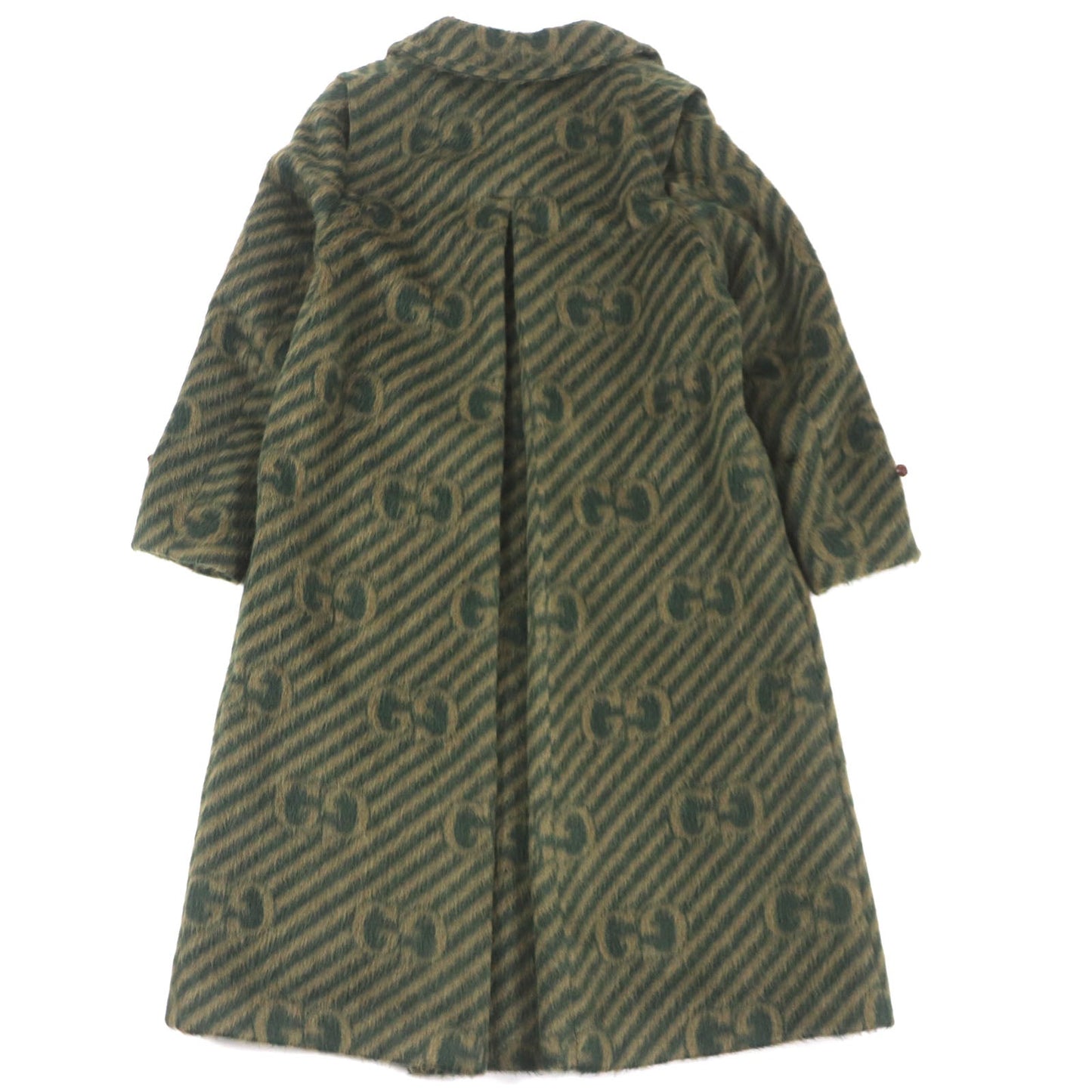 GUCCI Stainless collar coat 639261 Outer: 55% llama, Outer: 45% wool, Lining: 100% rayon, Part: 82% polyester, Part: 18% polyester green mens 44 Used