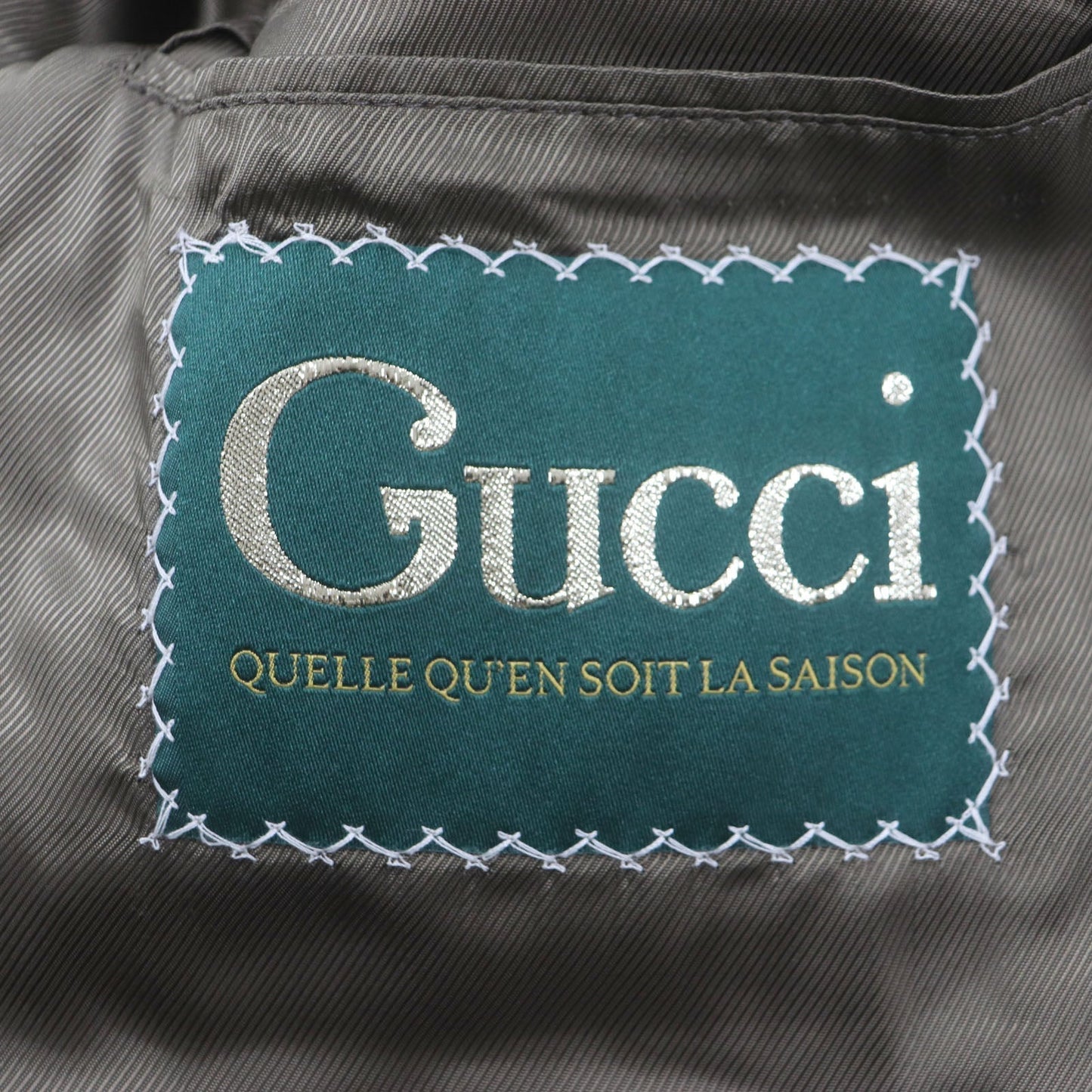 GUCCI Stainless collar coat 639261 Outer: 55% llama, Outer: 45% wool, Lining: 100% rayon, Part: 82% polyester, Part: 18% polyester green mens 44 Used