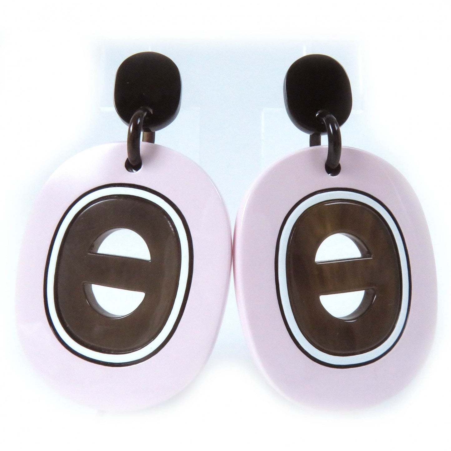 HERMES Pierce Main: Buffalo horn Pink Brown Black Fidelio Village PM Women Used