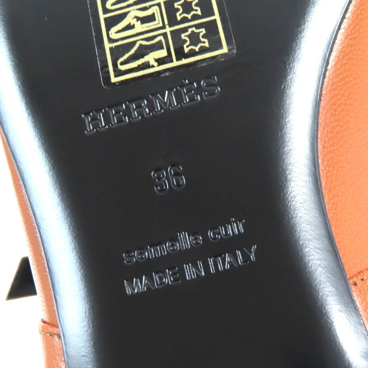 HERMES Ballet shoes 242047Z Main: Leather Maron Alzan Jane Women 36 Used