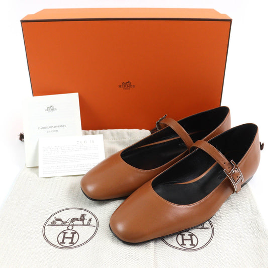 HERMES Ballet shoes 242047Z Main: Leather Maron Alzan Jane Women 36 Used