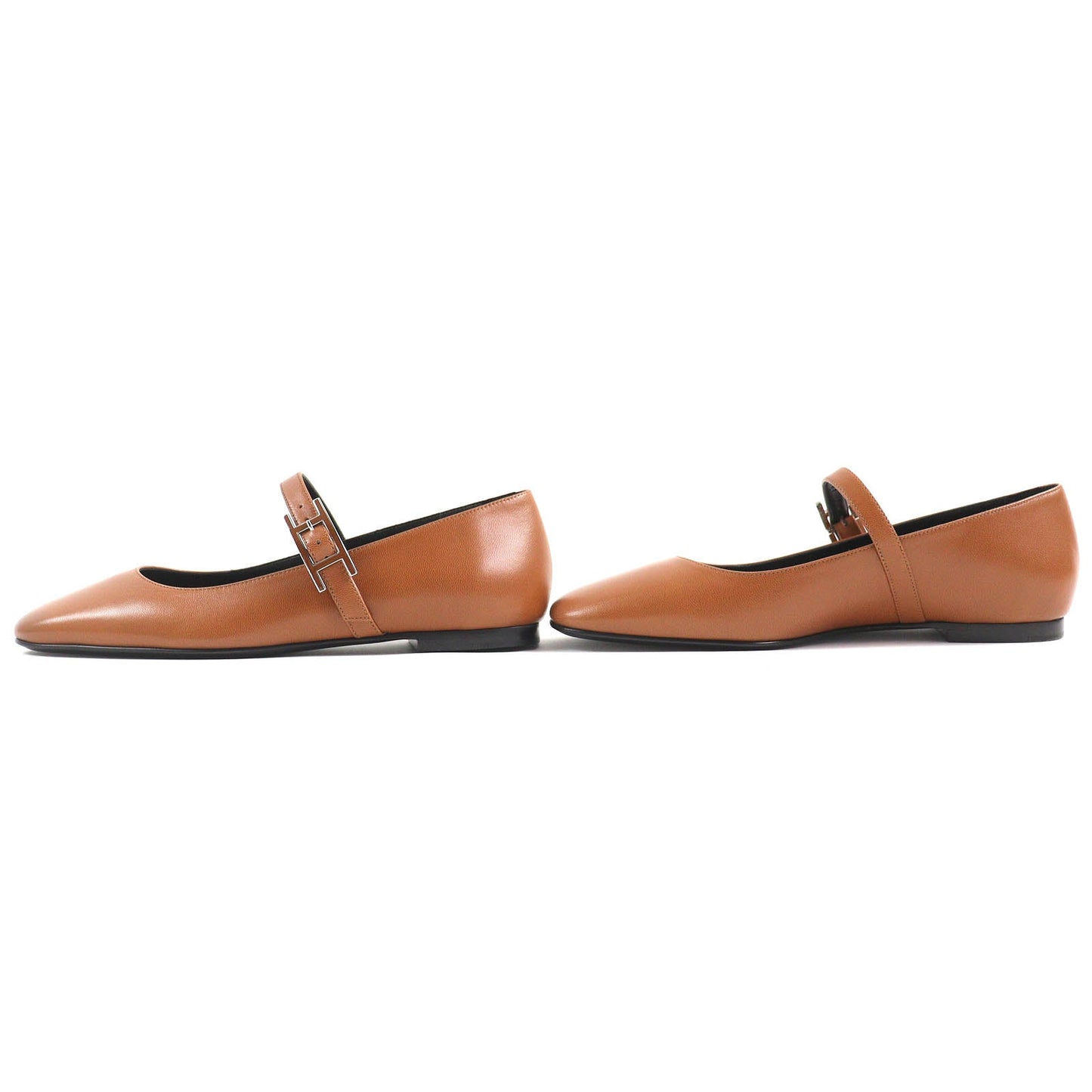 HERMES Ballet shoes 242047Z Main: Leather Maron Alzan Jane Women 36 Used