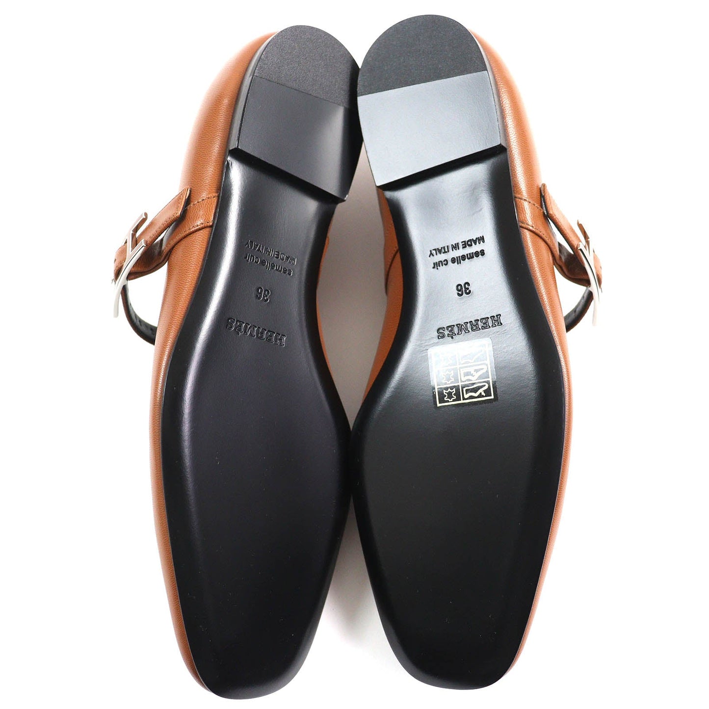 HERMES Ballet shoes 242047Z Main: Leather Maron Alzan Jane Women 36 Used