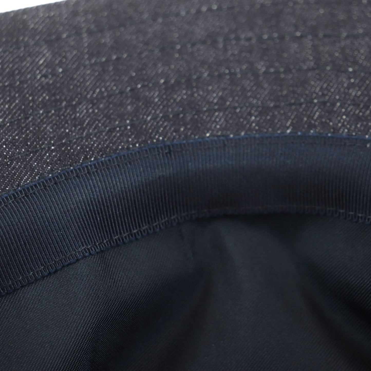 HERMES hat Outer: 100% cotton, Leather part: cowhide, Lining: 65% rayon, Lining: 35% silk, Part: 100% polyester Indigo Fred Crews Carrousel mens Used