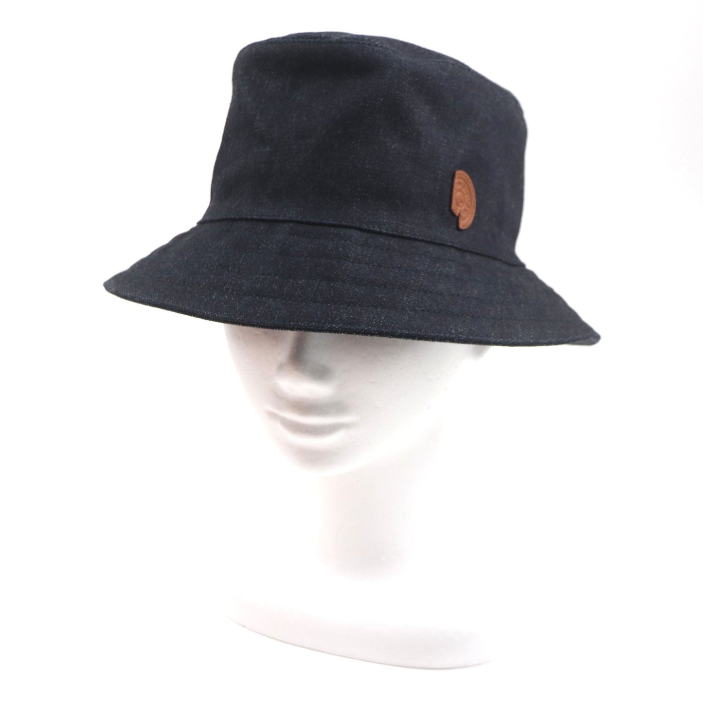 HERMES hat Outer: 100% cotton, Leather part: cowhide, Lining: 65% rayon, Lining: 35% silk, Part: 100% polyester Indigo Fred Crews Carrousel mens Used