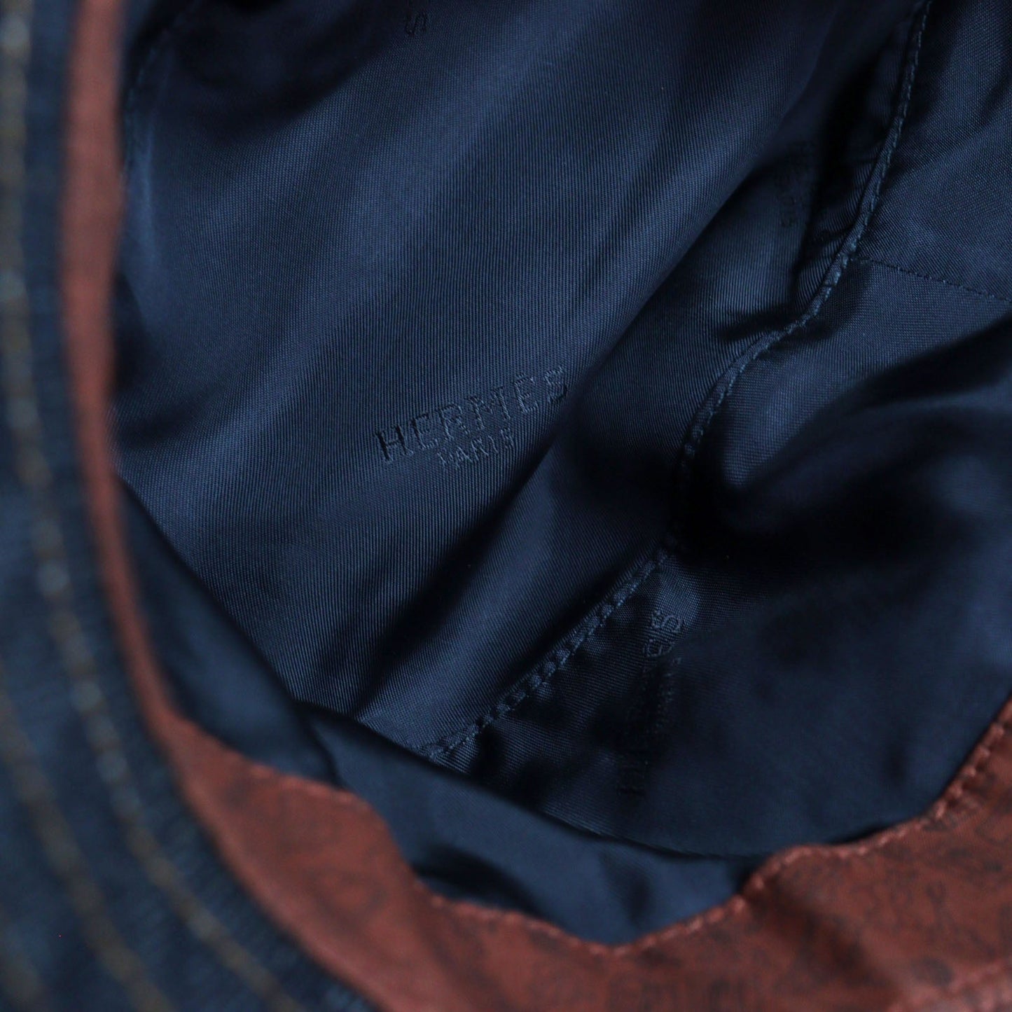 HERMES hat Main: 100% cotton Indigo blue mens 57 Used