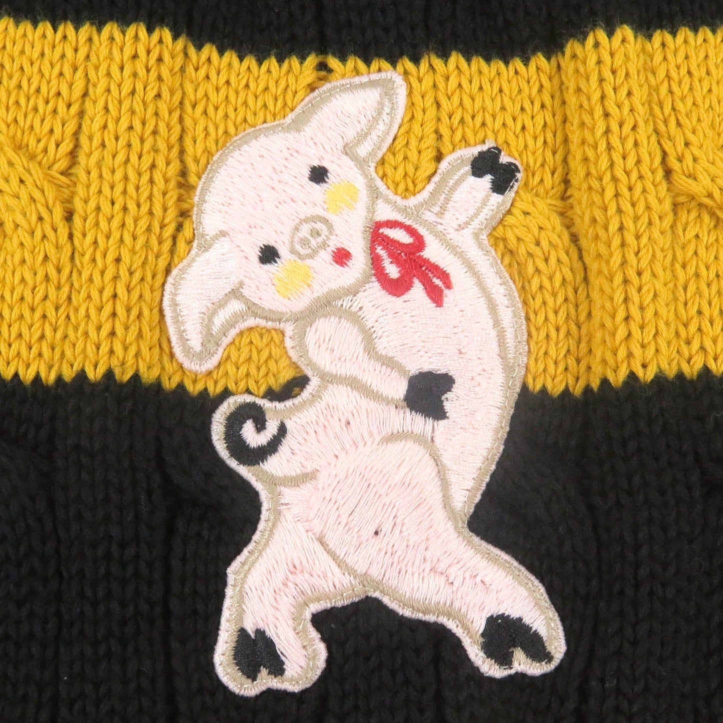 GUCCI sweater 545709 Main: 100% cotton, some: nylon, some: acrylic, some: polyester, some: wool Yellow black mens S Used