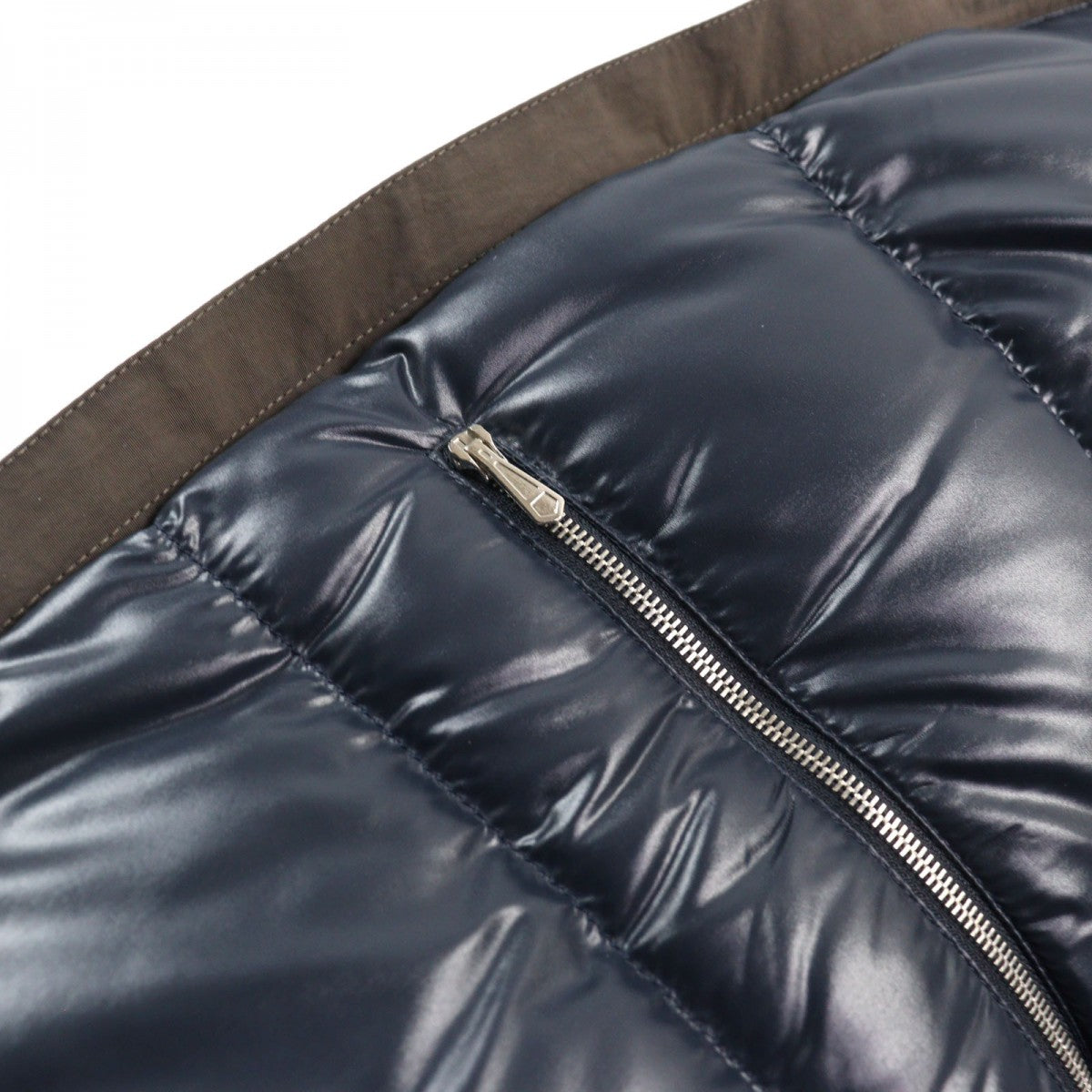 HERMES Down jacket Main: 100% nylon, Lining: 100% nylon, Leather part: sheepskin, Part: 68% wool, Part: 29% cashmere Brown type mens 44 Used