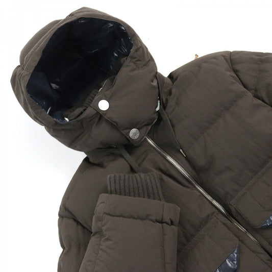 HERMES Down jacket Main: 100% nylon, Lining: 100% nylon, Leather part: sheepskin, Part: 68% wool, Part: 29% cashmere Brown type mens 44 Used