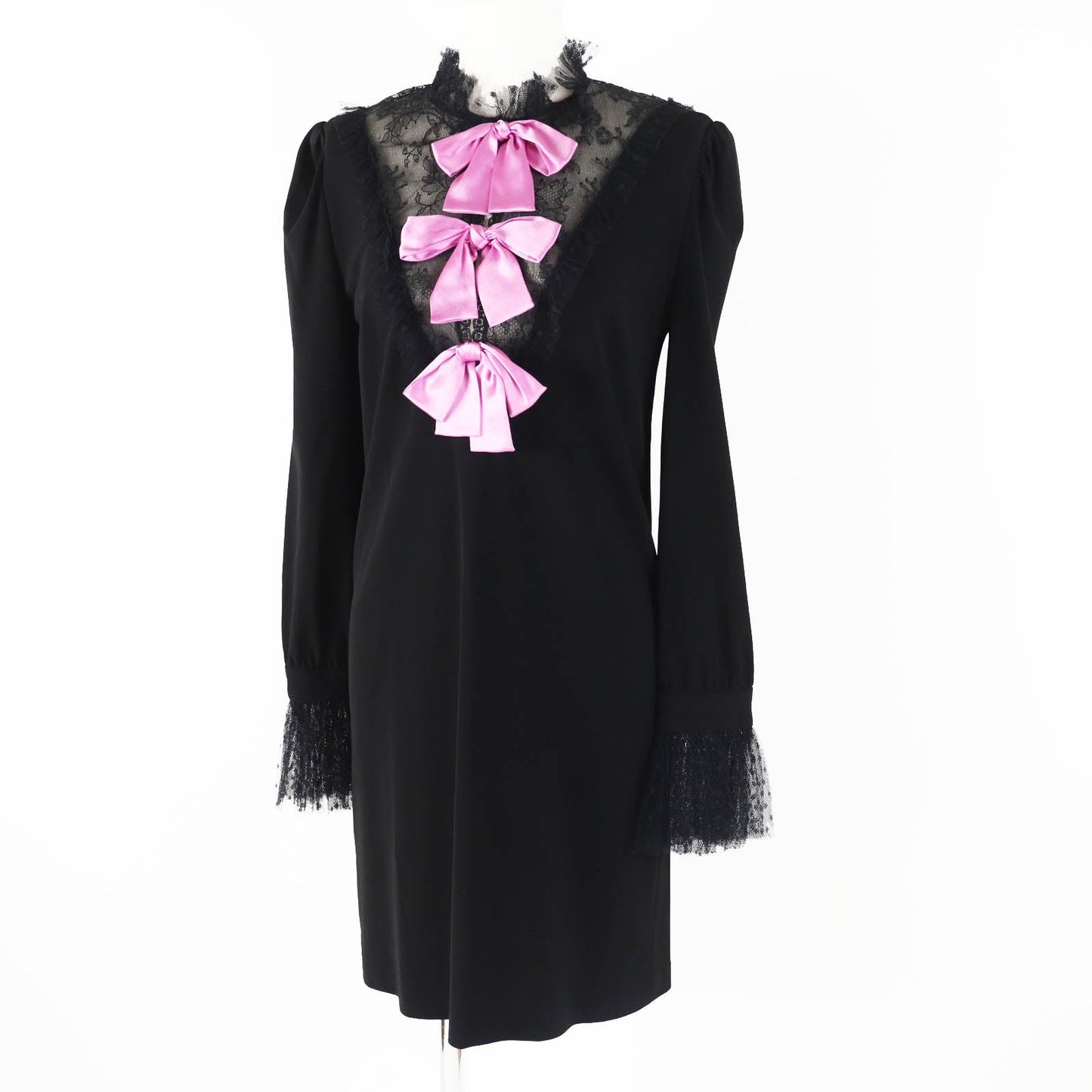 GUCCI one piece 445253 Outer: 98% rayon, Outer: 2% polyurethane, Part: 100% nylon, Part: 70% rayon, Part: 30% nylon Black pink Women S Used