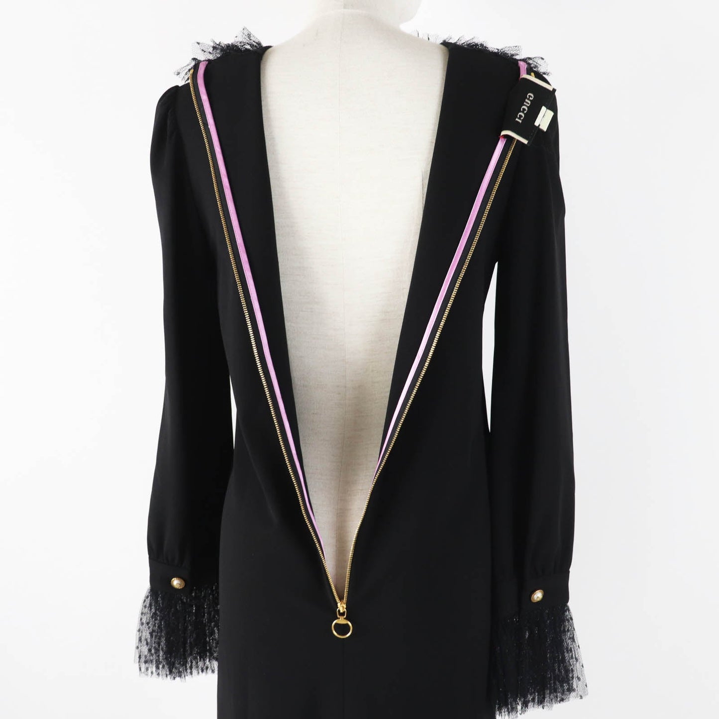 GUCCI one piece 445253 Outer: 98% rayon, Outer: 2% polyurethane, Part: 100% nylon, Part: 70% rayon, Part: 30% nylon Black pink Women S Used