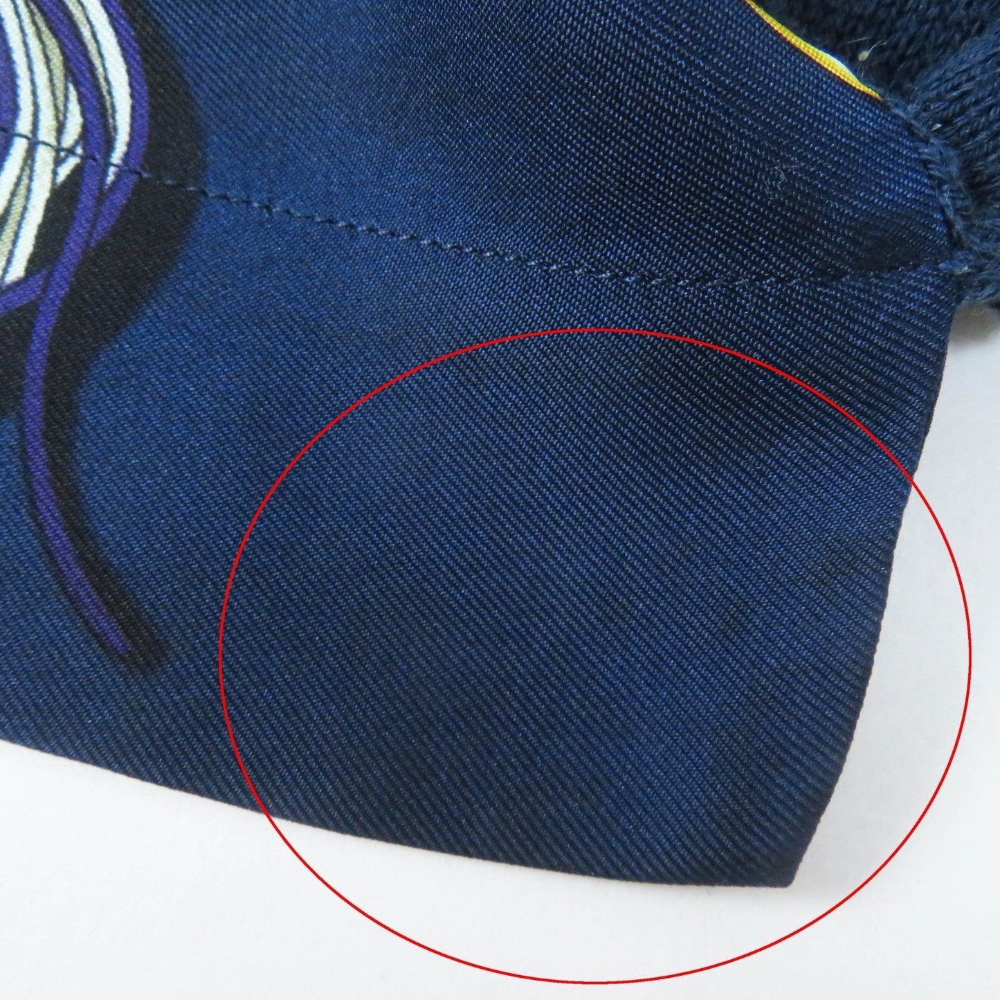 HERMES tops silk Navy L