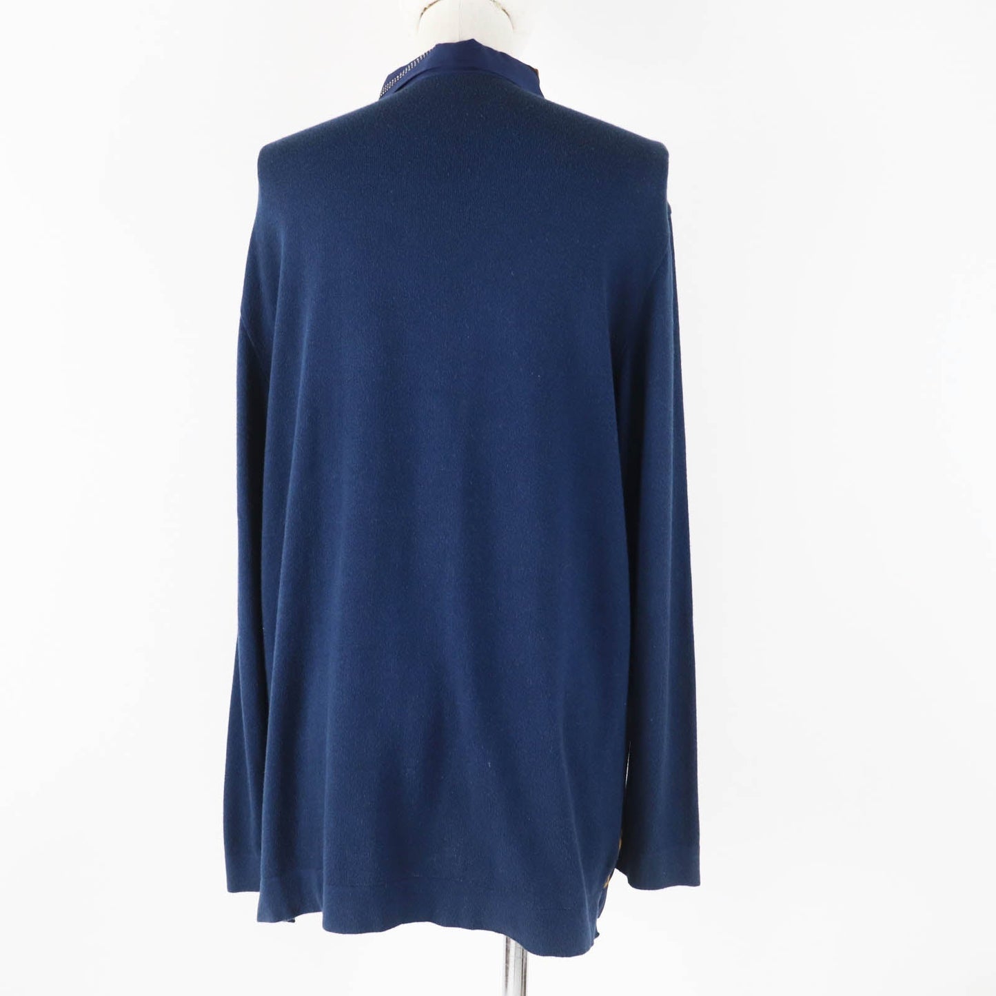 HERMES tops silk Navy L