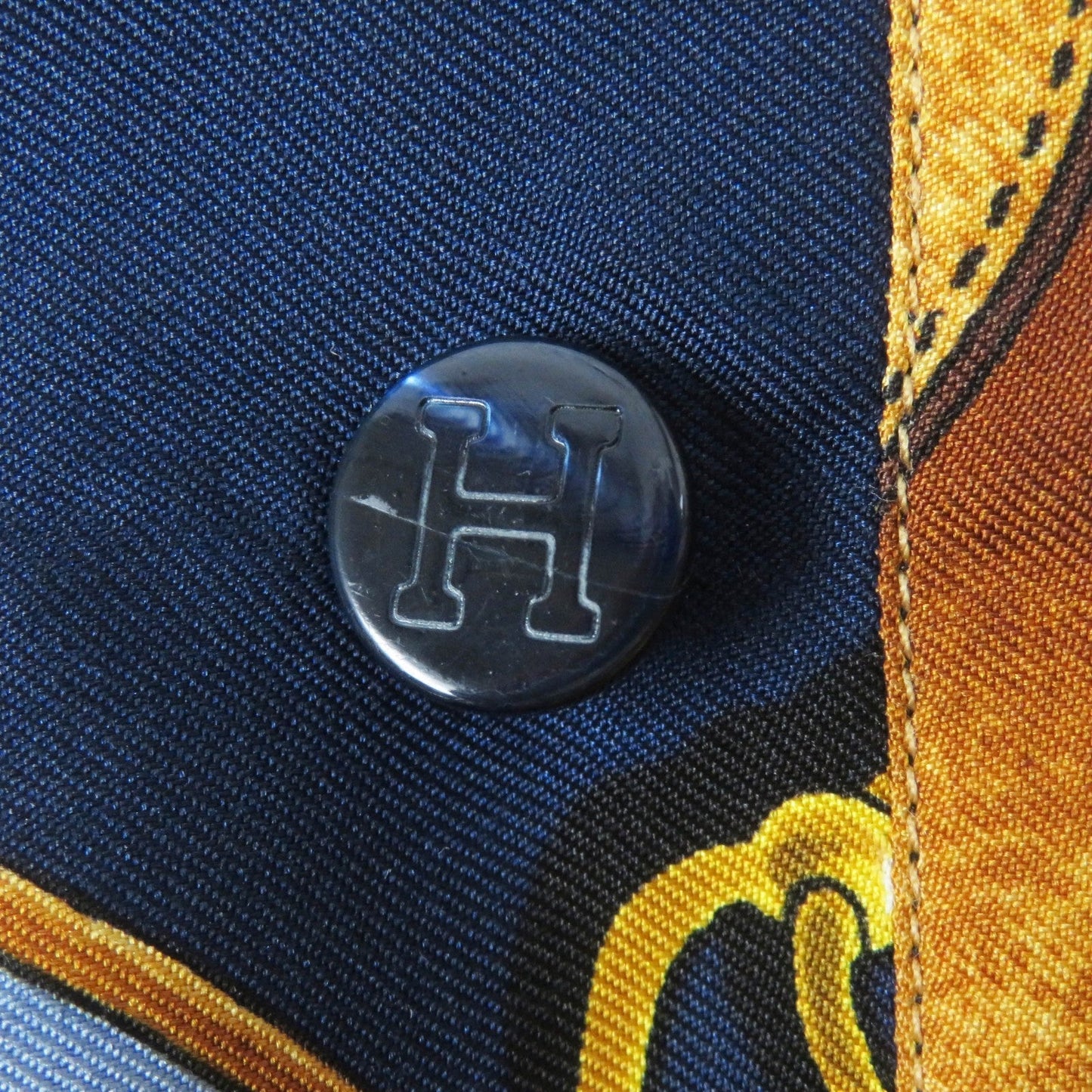 HERMES tops silk Navy L