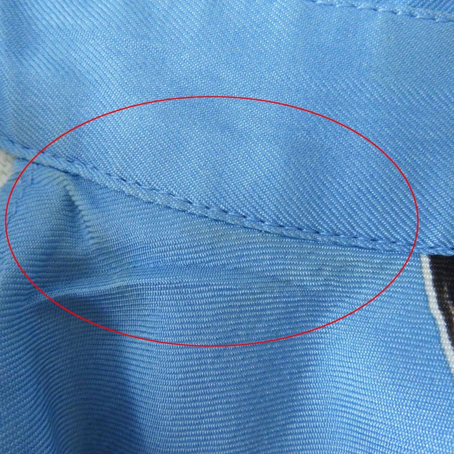 HERMES Short sleeve polo shirt Main: 100% silk, Main: 85% cotton, Main: 15% cashmere Light blue white The Precious Life of the Mediterranean Women M Used