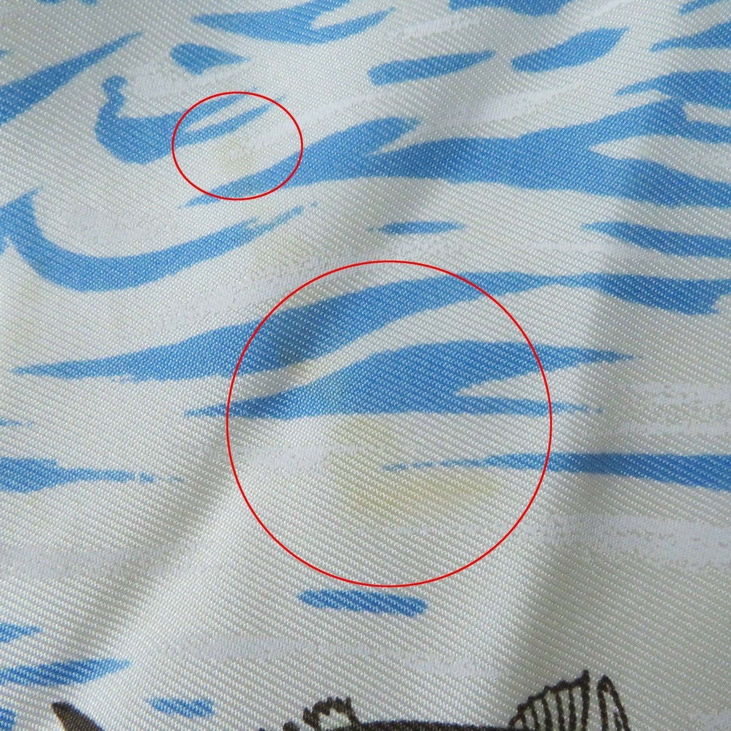 HERMES Short sleeve polo shirt Main: 100% silk, Main: 85% cotton, Main: 15% cashmere Light blue white The Precious Life of the Mediterranean Women M Used