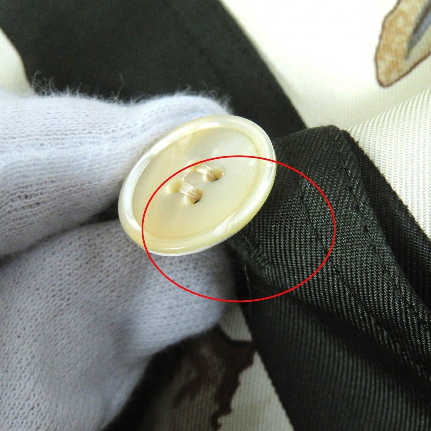 HERMES Long sleeve shirt Main: 100% silk Brown Khaki Beige Tourbillon swirl Women 38 Used