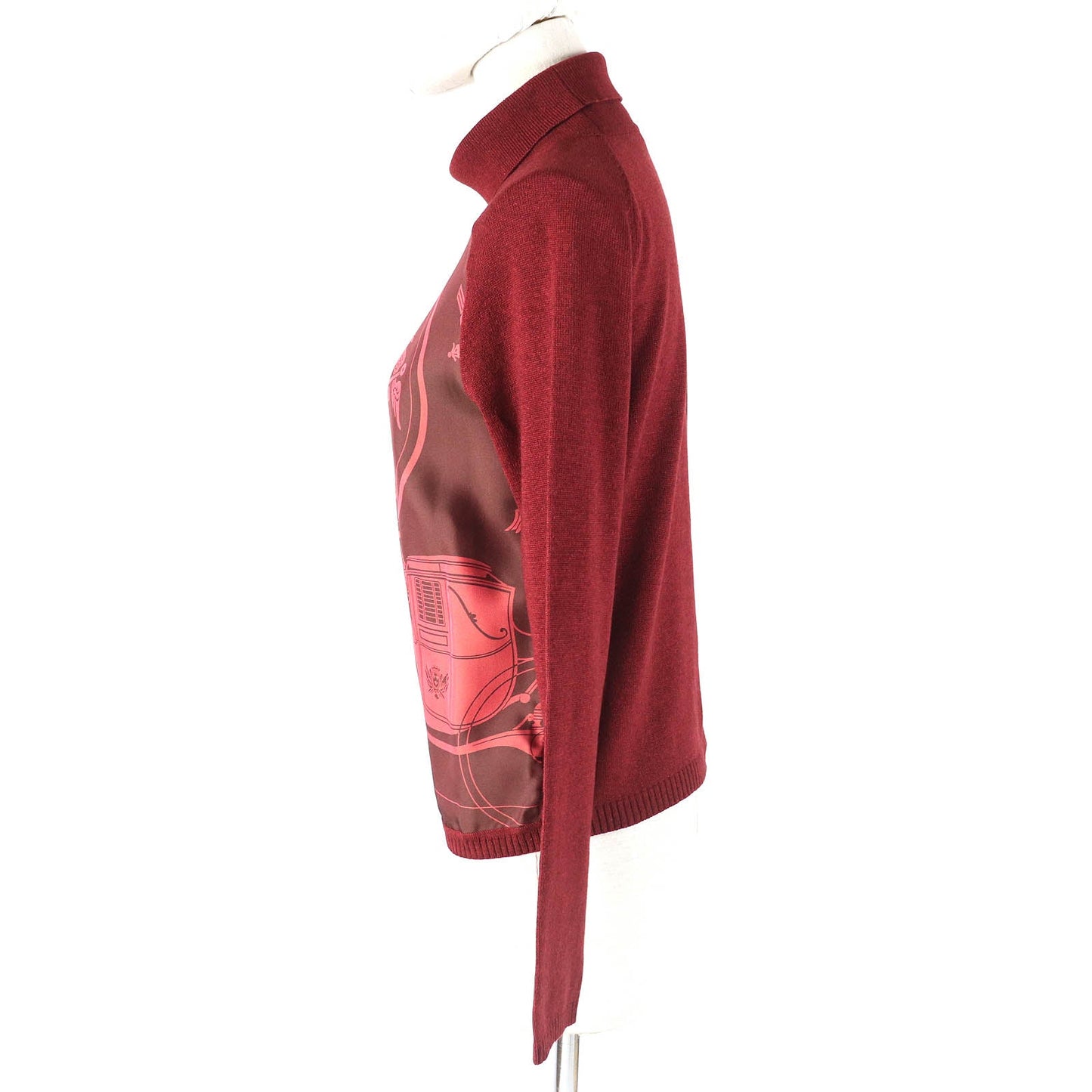 HERMES knit silk Red brown ME