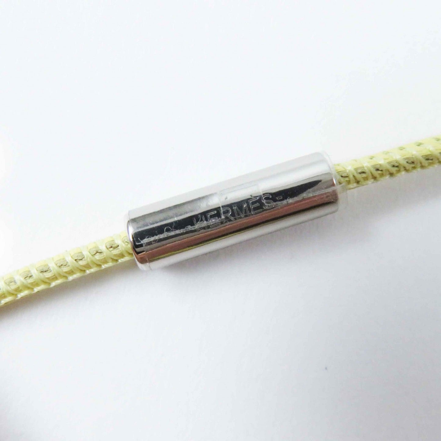 HERMES Necklace Main: Buffalo horn Lavender Yellow H Equip Women Used