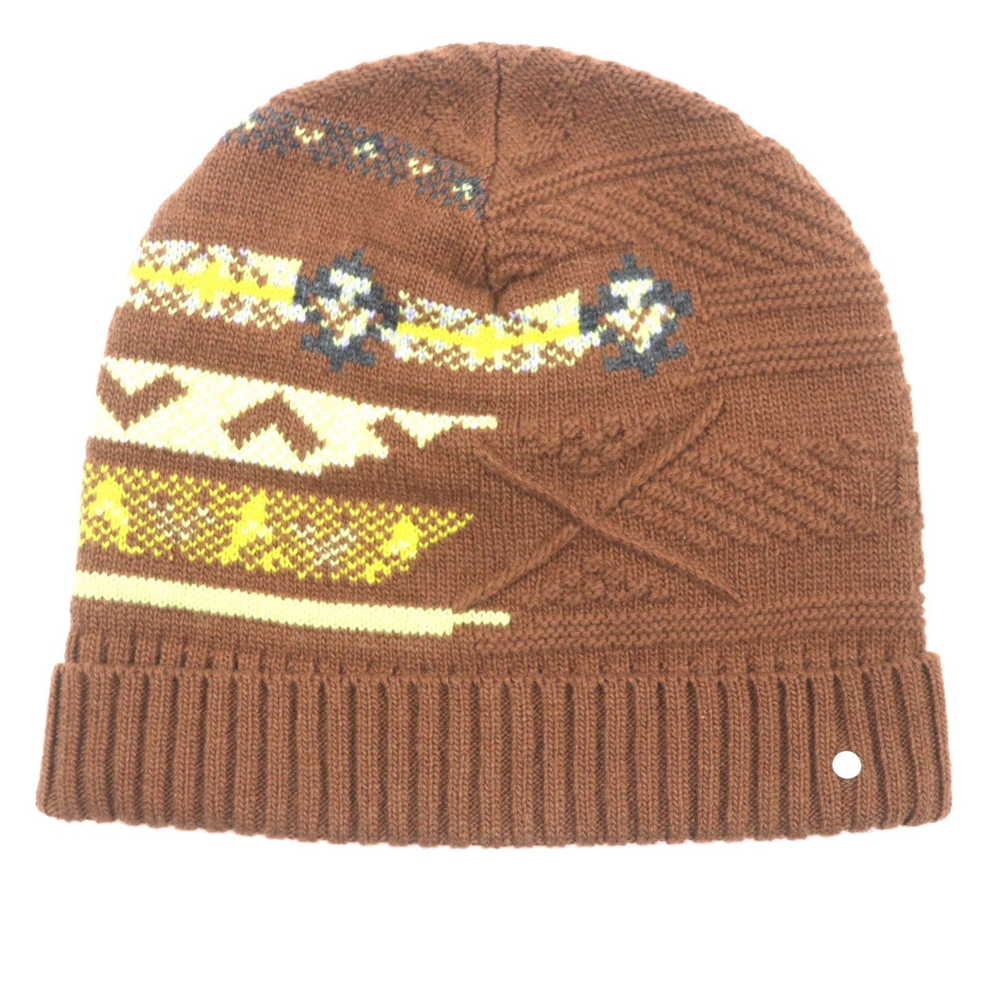 HERMES Knit cap 232105N Main: Wool 56%, Main: Cashmere 44% CARAMEL mens L Used