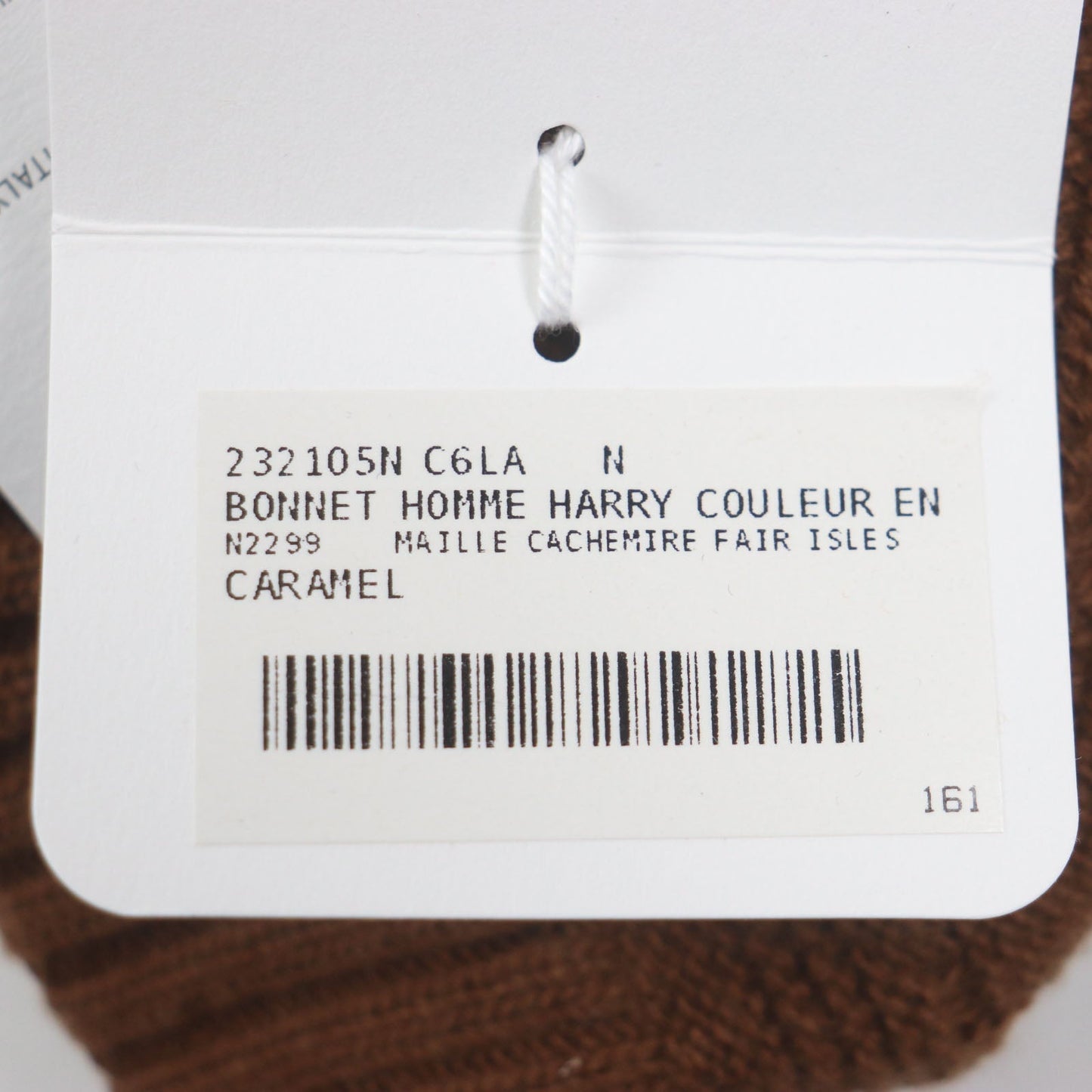HERMES Knit cap 232105N Main: Wool 56%, Main: Cashmere 44% CARAMEL mens L Used