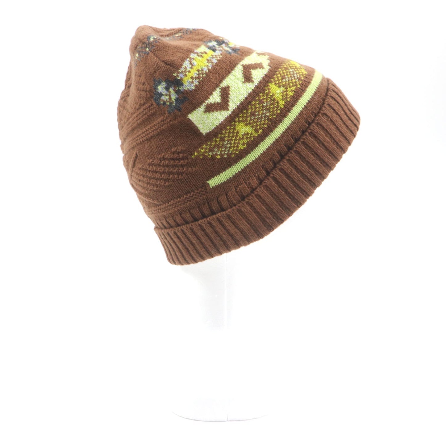 HERMES Knit cap 232105N Main: Wool 56%, Main: Cashmere 44% CARAMEL mens L Used