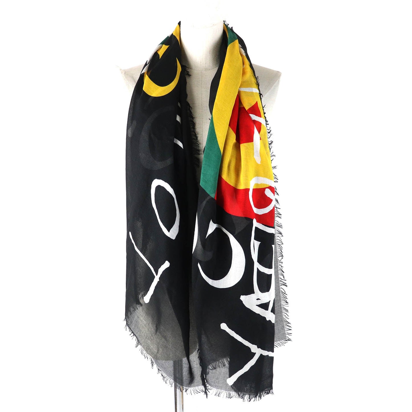 GUCCI scarf Main: 85% rayon, Main: 15% silk Black multicolor Women Used