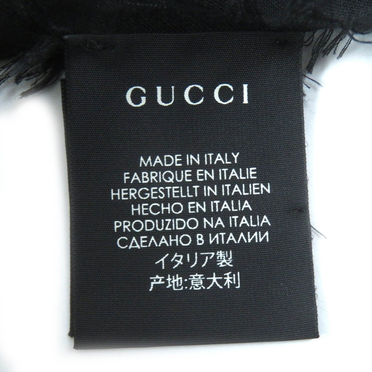 GUCCI scarf Main: 85% rayon, Main: 15% silk Black multicolor Women Used