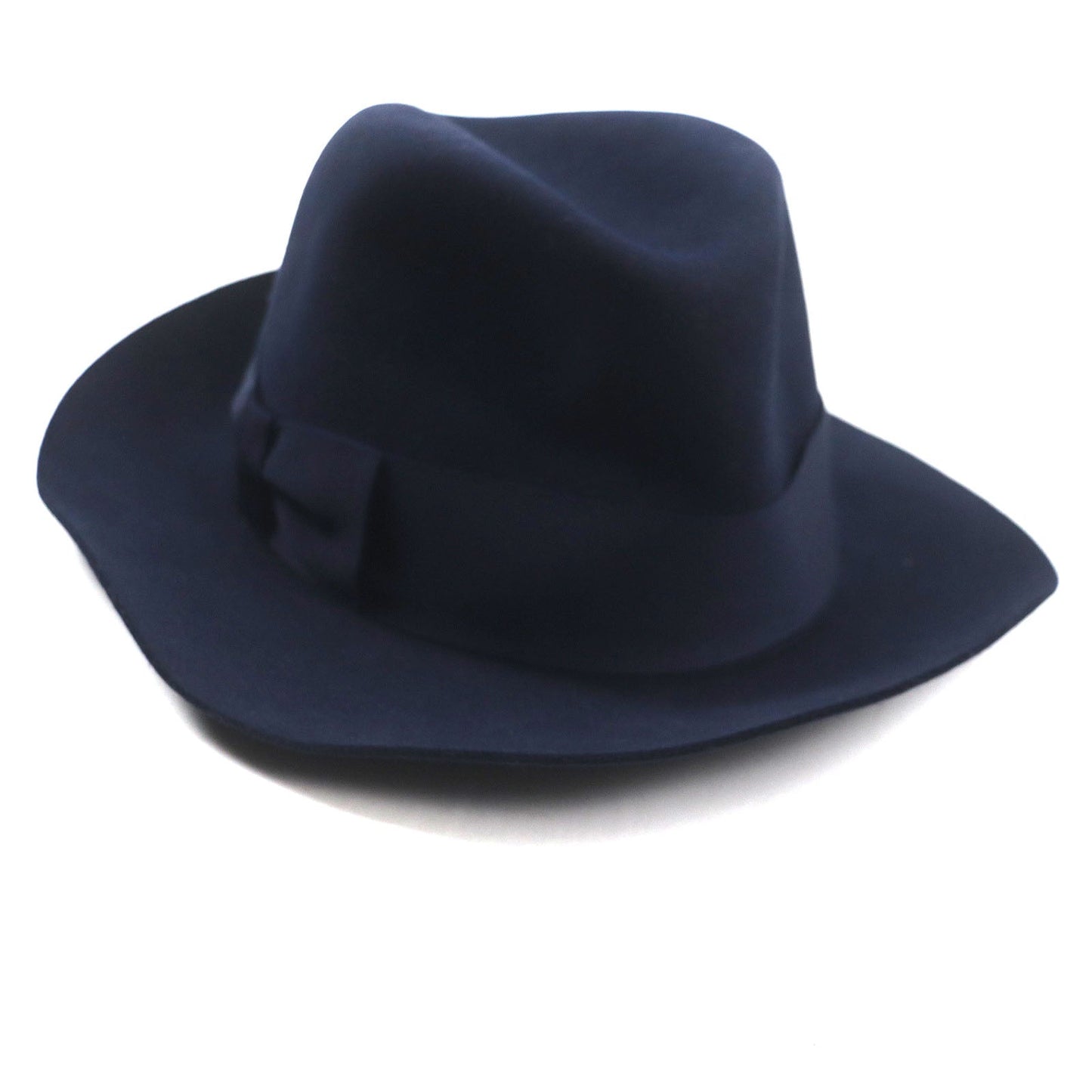 HERMES hat Outer: 100% wool, Part: 60% rayon, Part: 40% cotton, Lining: 100% silk, Leather part: cowhide Navy mens 56 Used