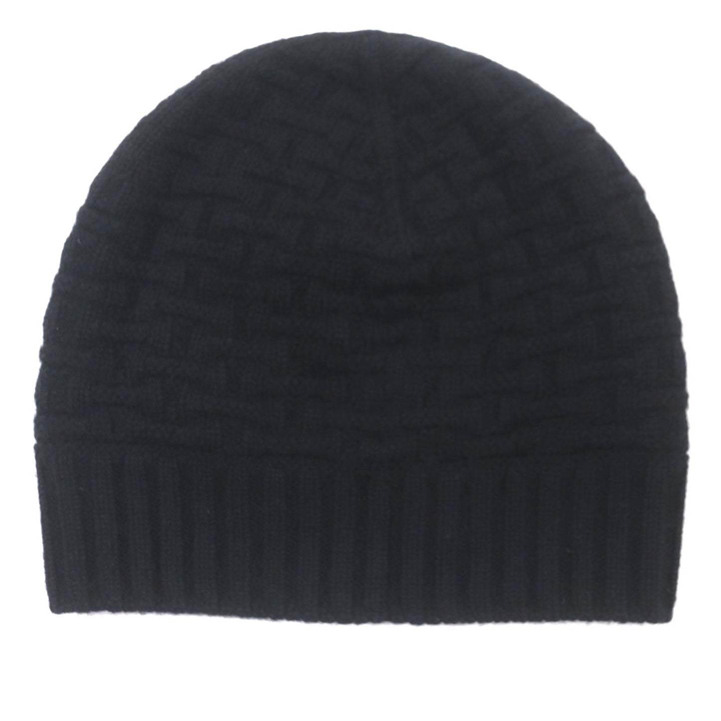 HERMES Knit cap Main: 100% cashmere black mens M Used