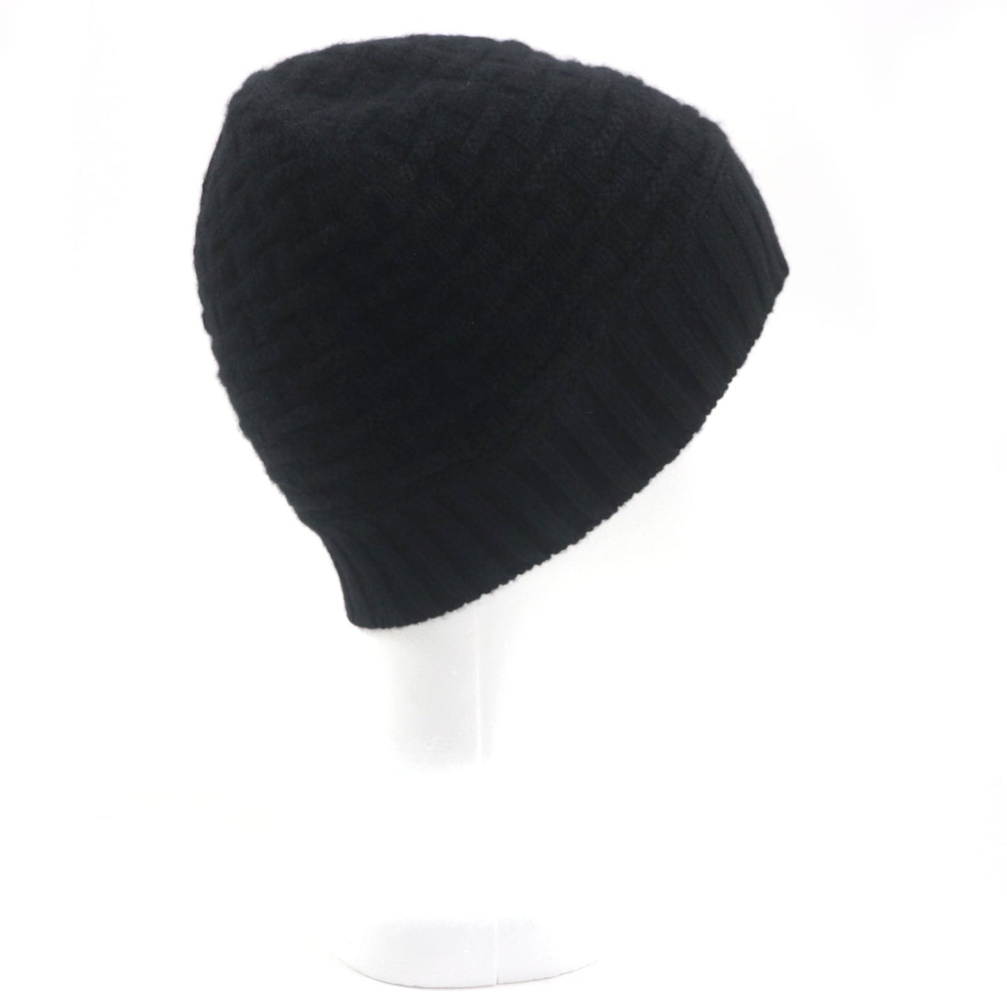 HERMES Knit cap Main: 100% cashmere black mens M Used
