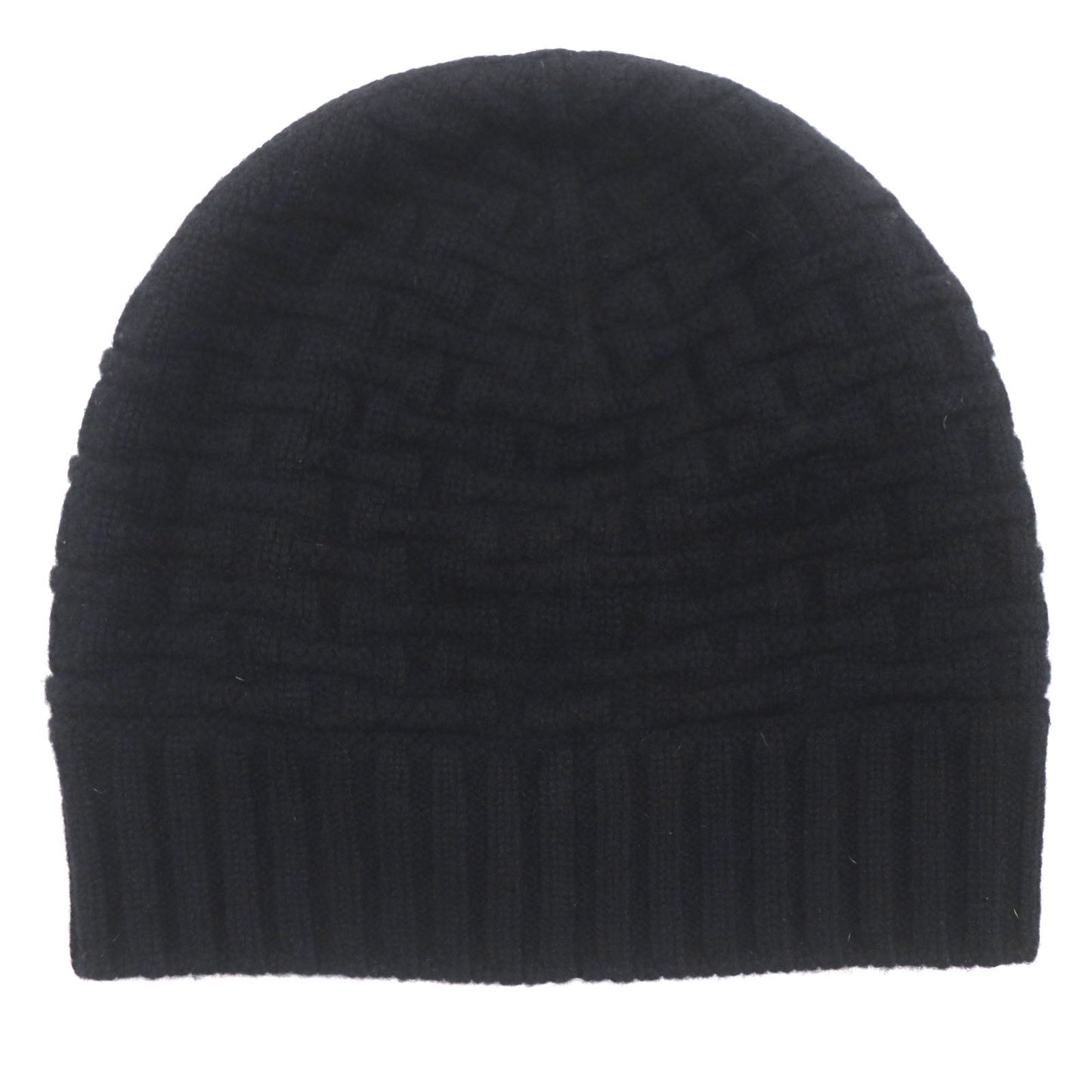 HERMES Knit cap Main: 100% cashmere black mens M Used