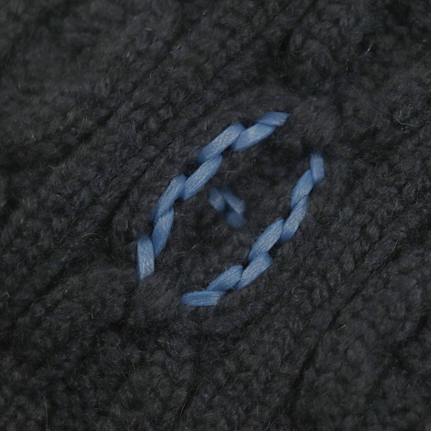 HERMES Knit cap H232073N Main: 100% cashmere, Leather part: Sheepskin Navy Tri-Maion mens L Used