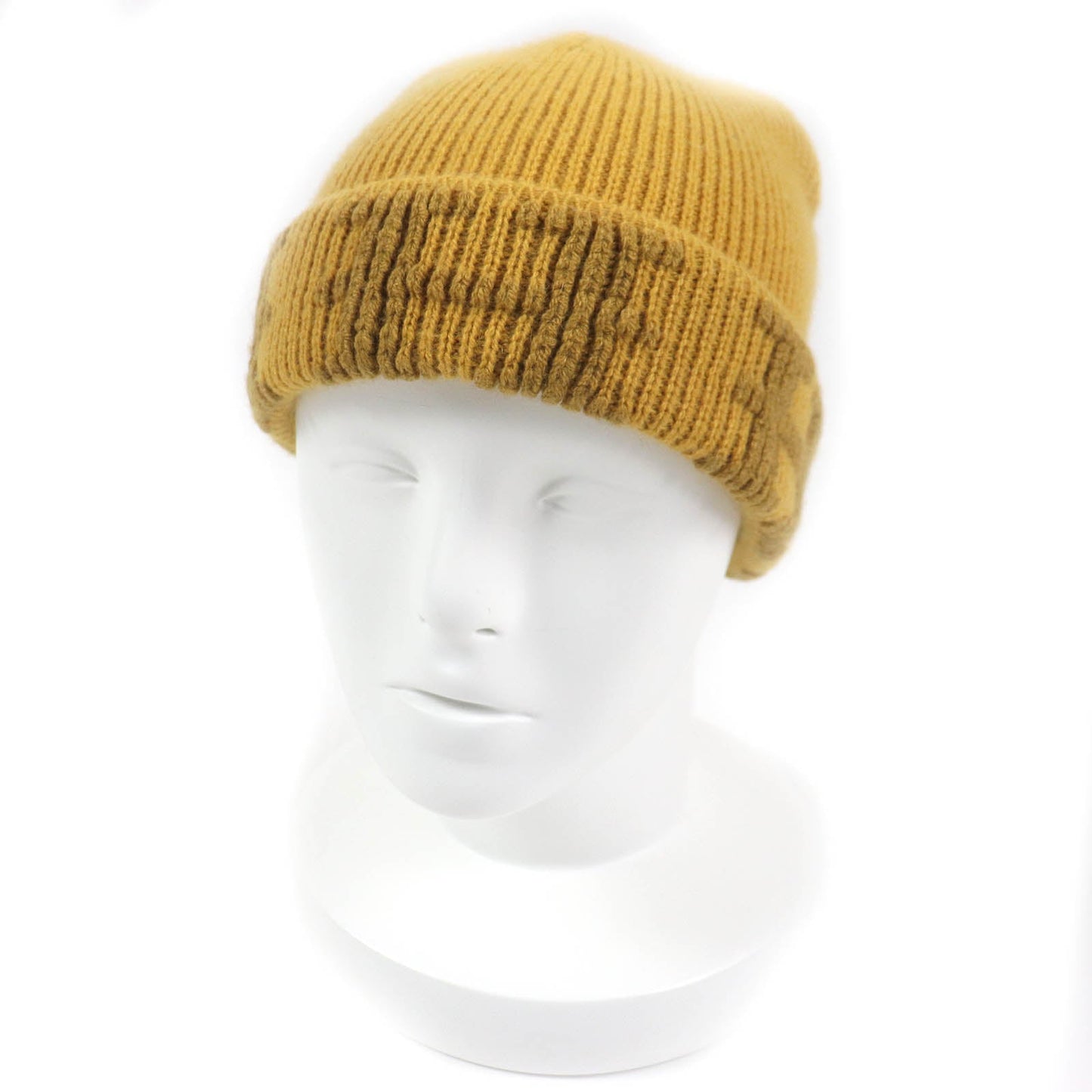 HERMES Knit cap Main: 100% cashmere yellow Women Used