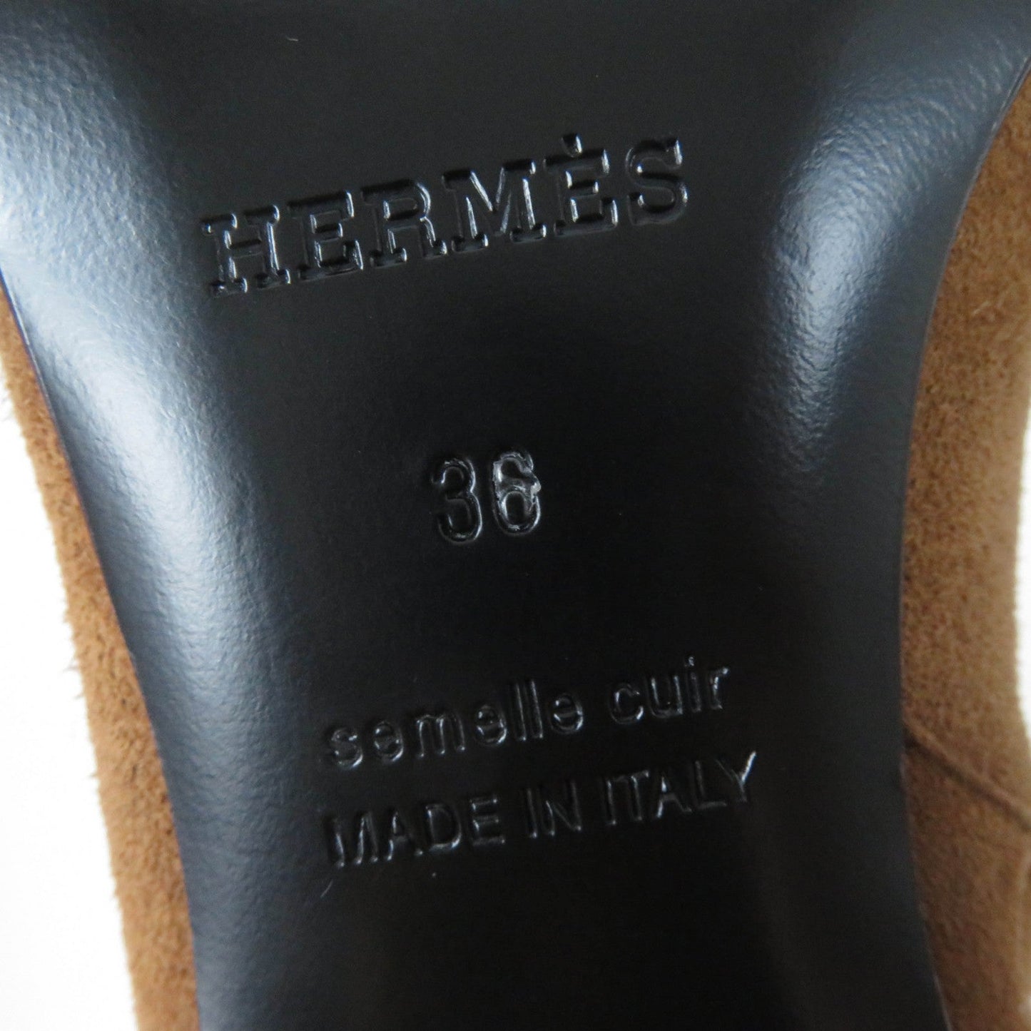 HERMES short boots Main: Suede leather Brown Oh Mage Women 36 Used
