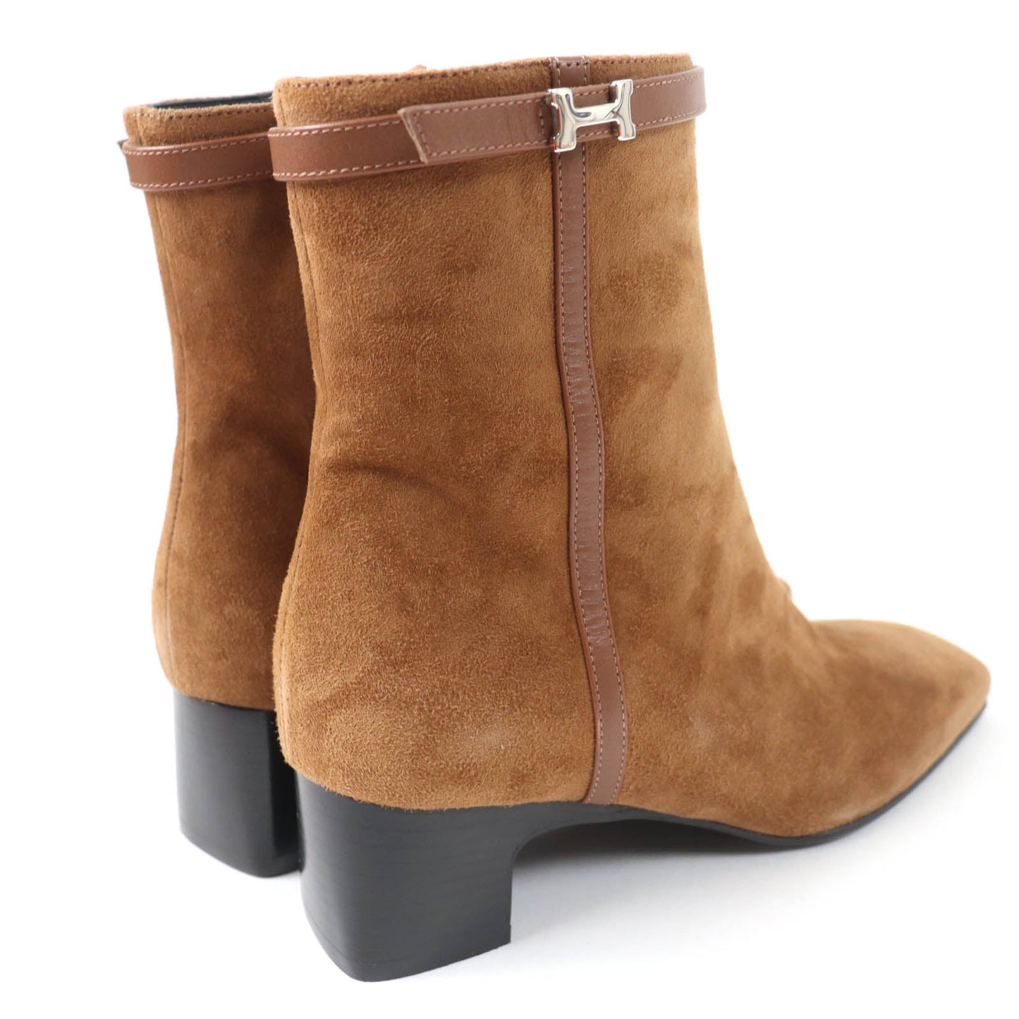 HERMES short boots Main: Suede leather Brown Oh Mage Women 36 Used