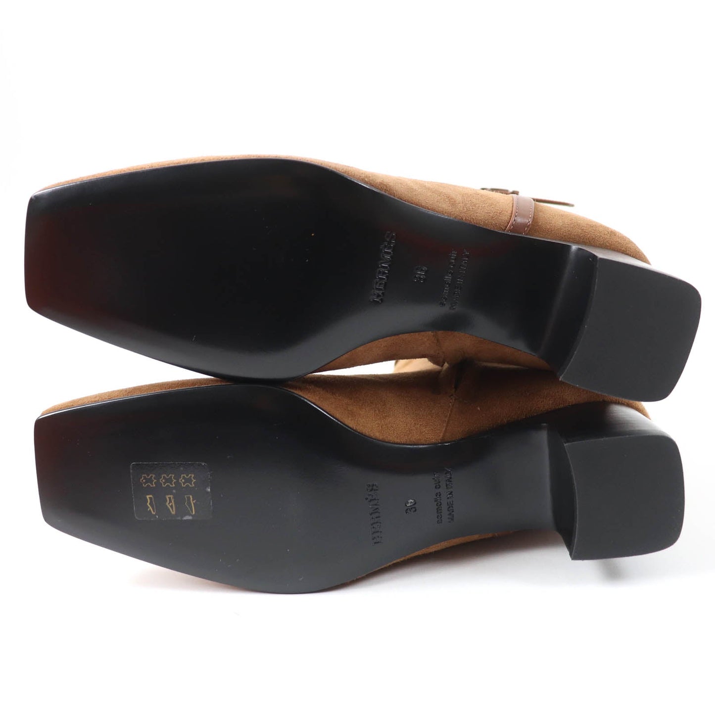 HERMES short boots Main: Suede leather Brown Oh Mage Women 36 Used
