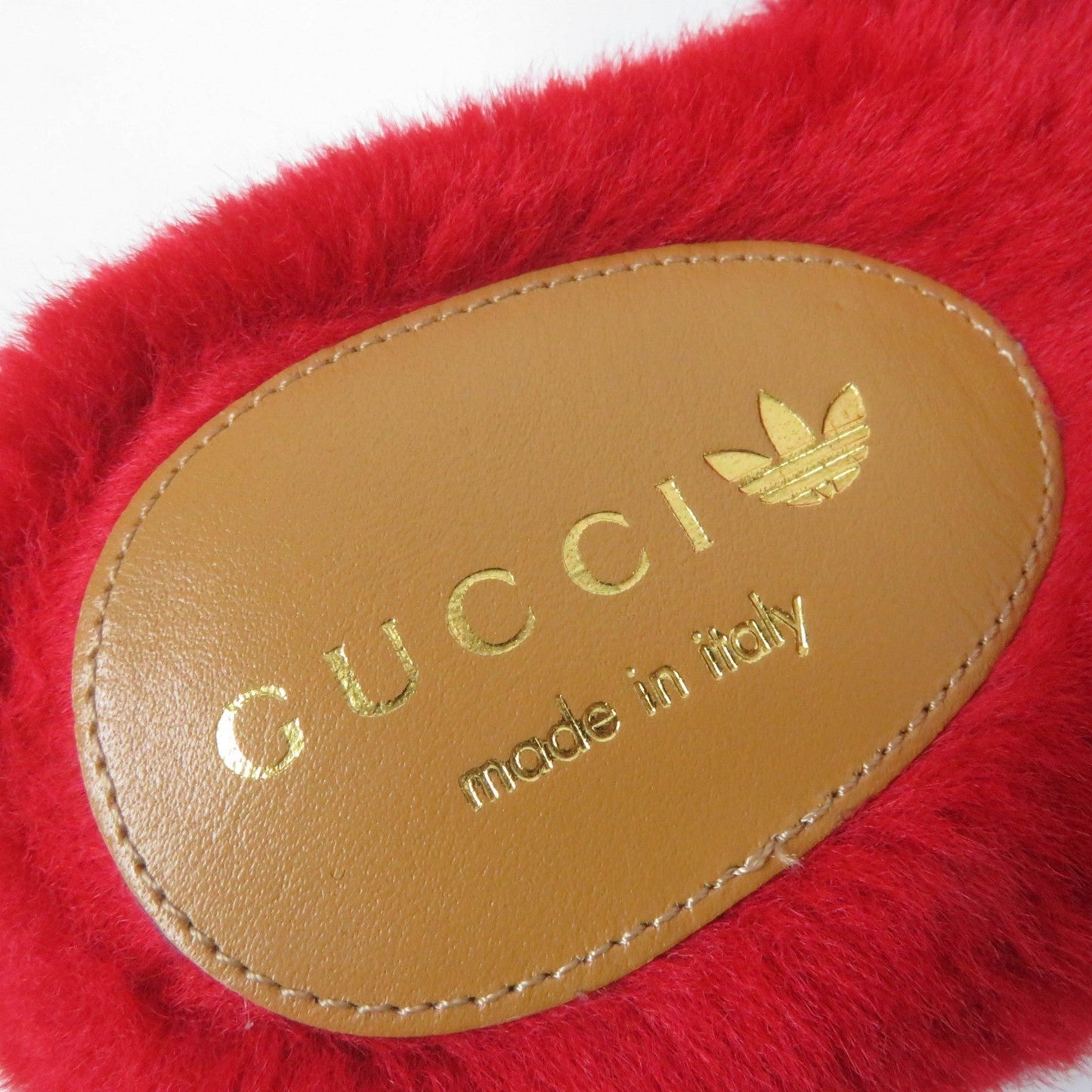 GUCCI Mule 722442 Fur, Leather Red Women 37 Used