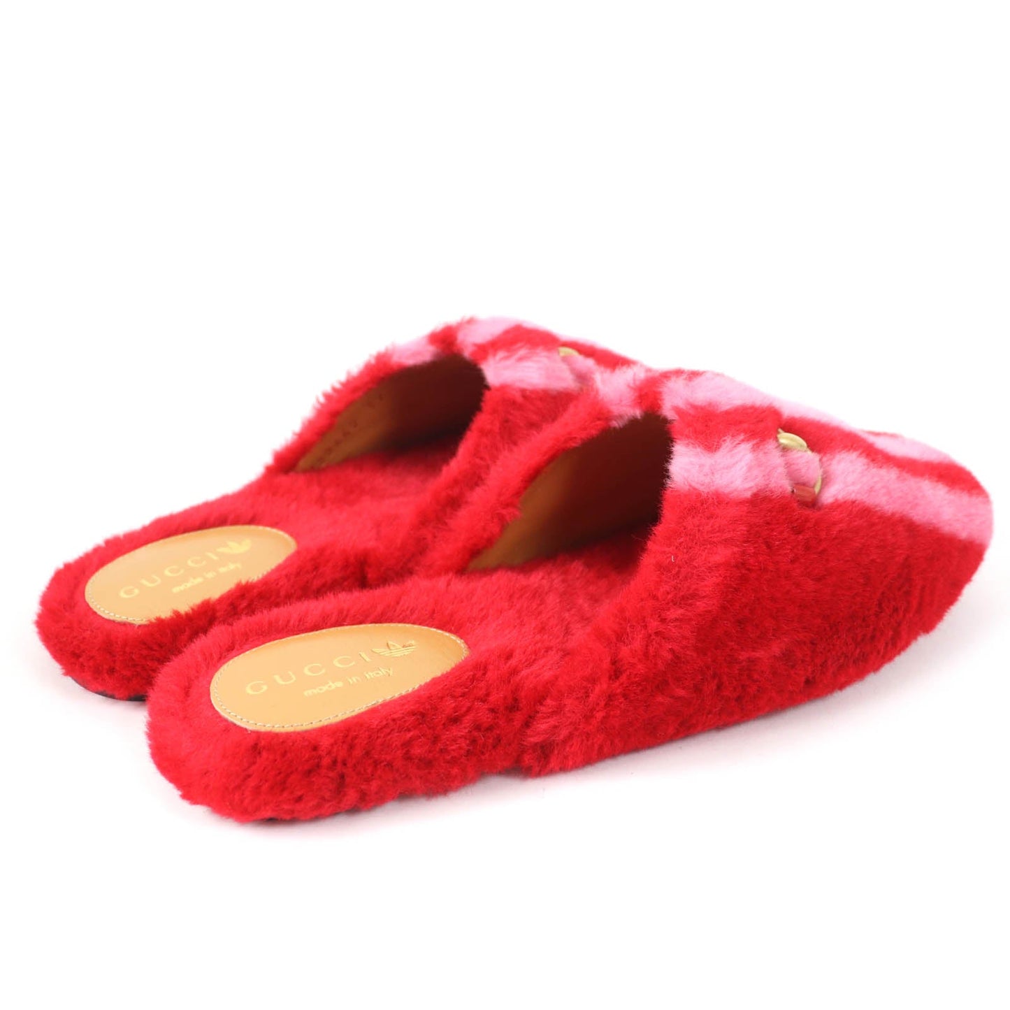 GUCCI Mule 722442 Fur, Leather Red Women 37 Used