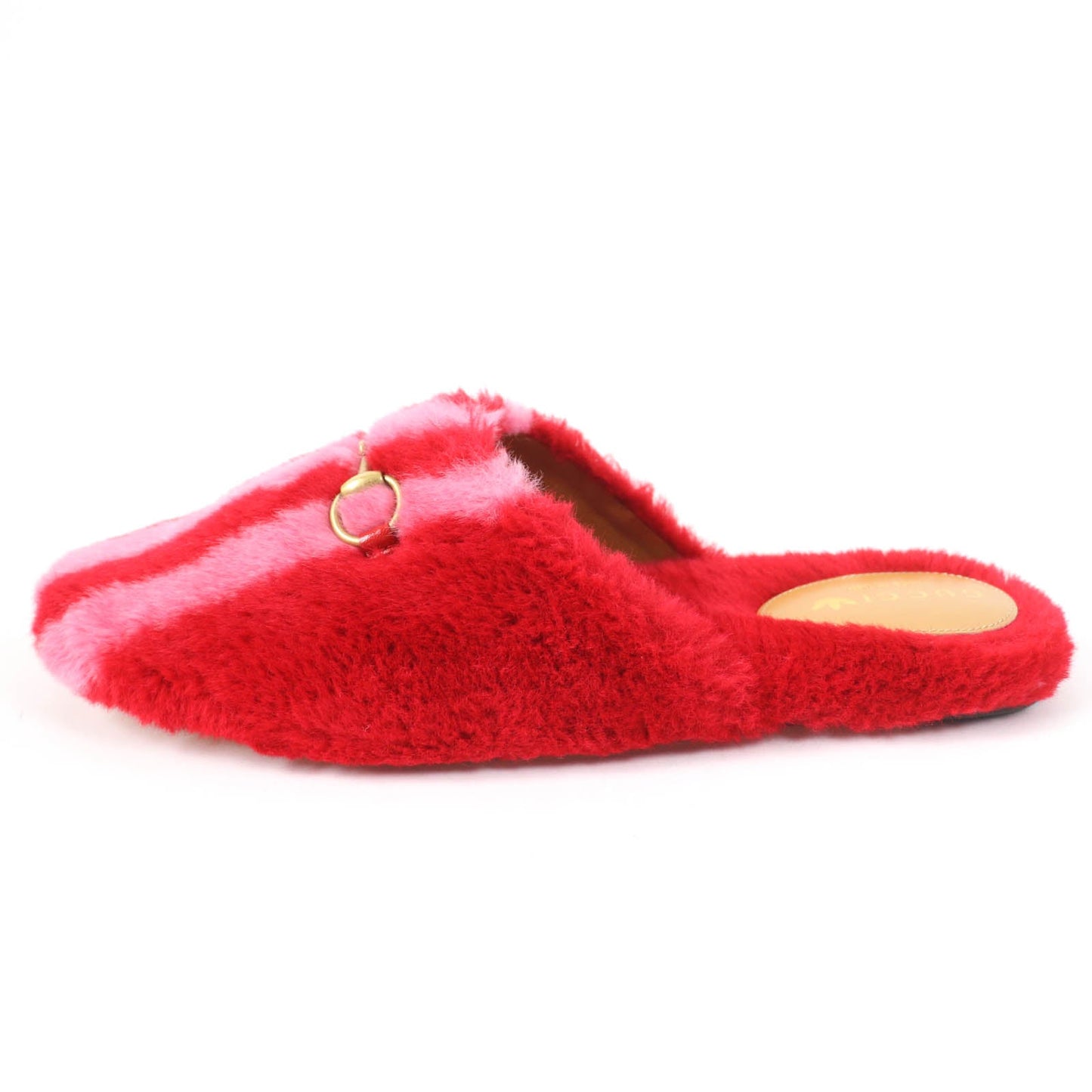 GUCCI Mule 722442 Fur, Leather Red Women 37 Used