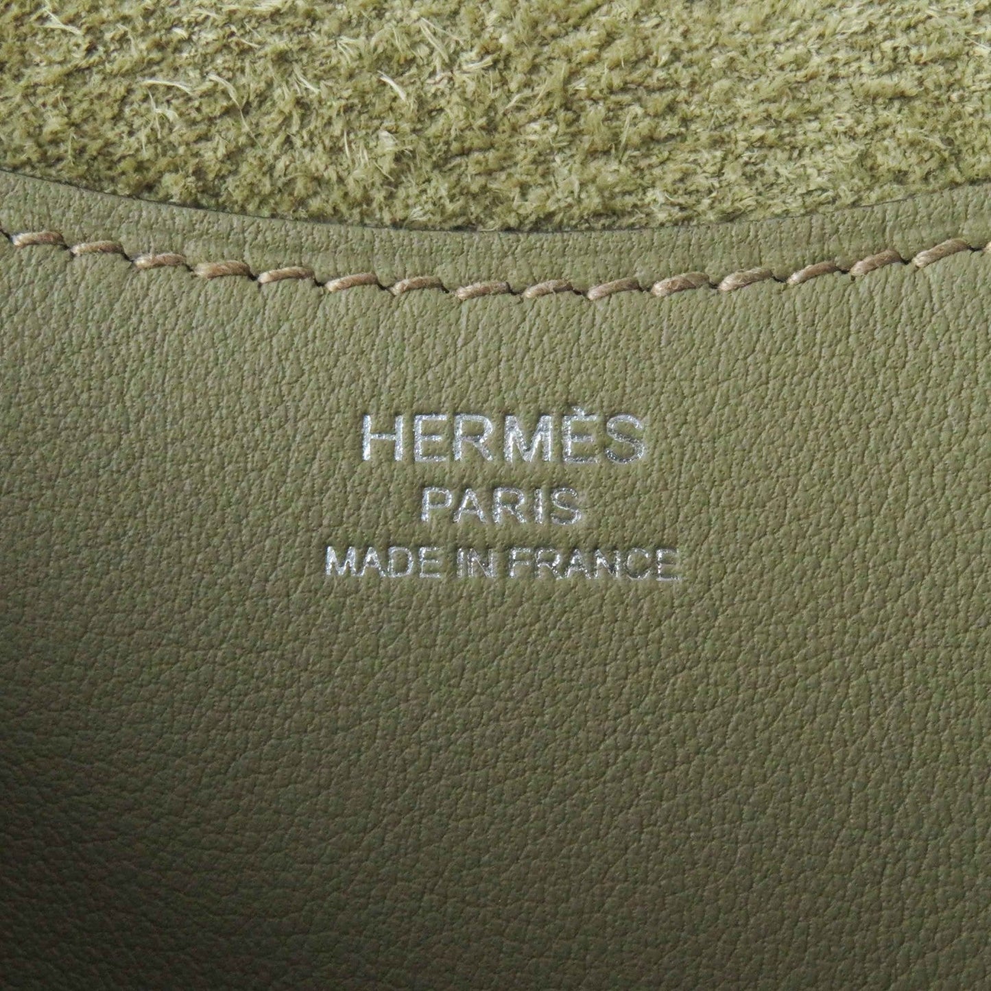 HERMES Handbag Main: Taurillon Clemence, Part: Swift beige marfa in the loop 18 Women Used