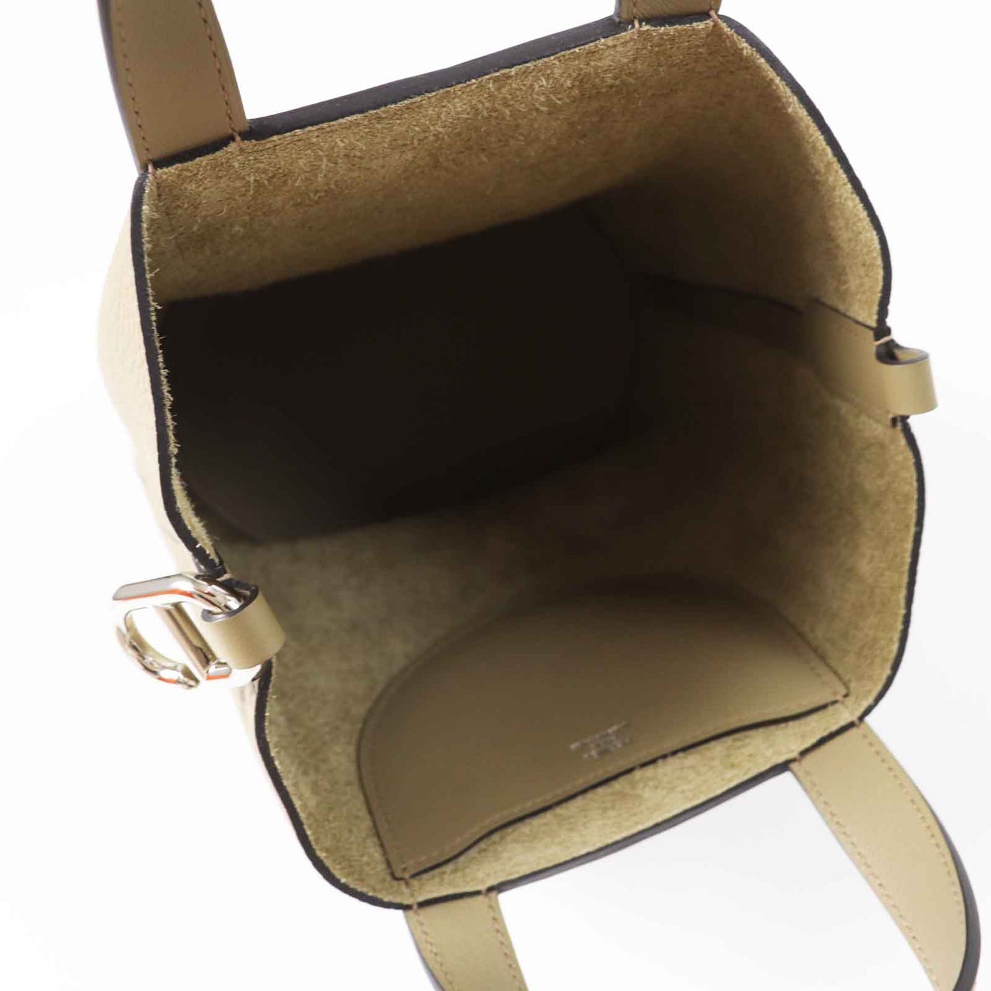 HERMES Handbag Main: Taurillon Clemence, Part: Swift beige marfa in the loop 18 Women Used